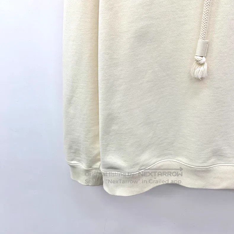 Loewe Loewe Beige logo embossed cotton hooded drawstring long-sl Size L / US 10 / IT 46 - 4 Thumbnail