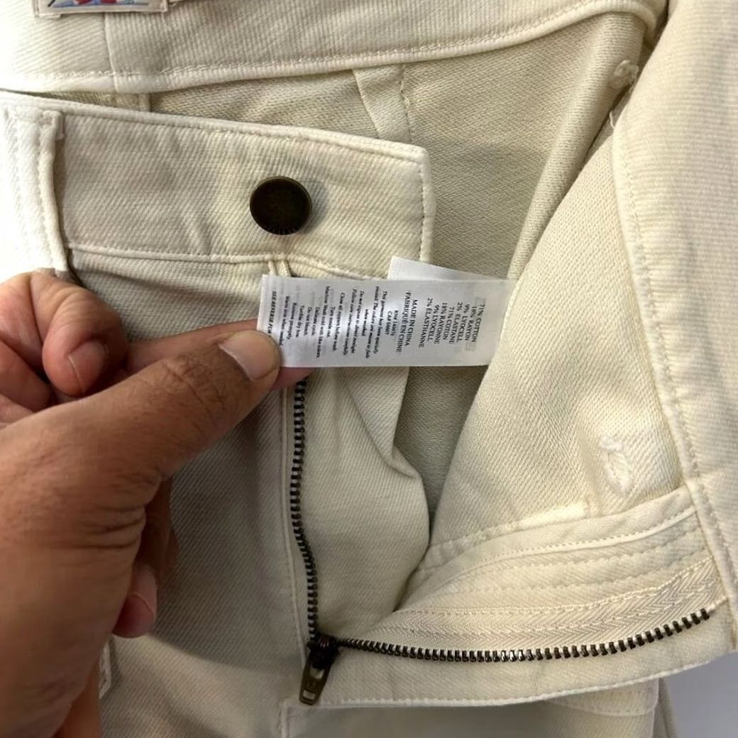Faherty Faherty Soft Stretch Cord Patch Pocket High Rise Wide Leg Pants Women's 24 Beige Cream Wide Leg Womens Size 42" / US 20 - 4 Thumbnail