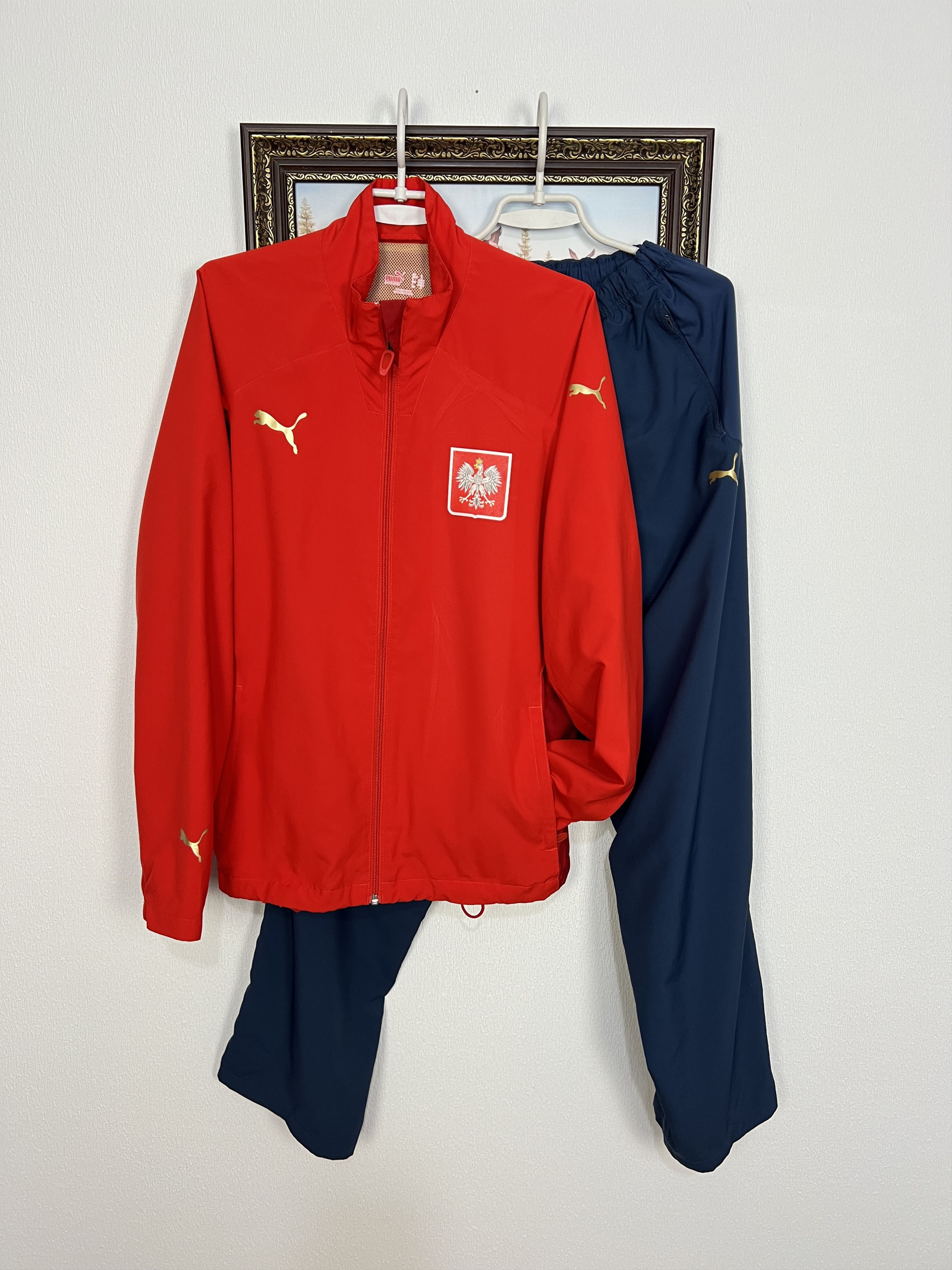 Puma Football Poland Track Suit Soccer Set Jacket Pants National Size US M / EU 48-50 / 2 - 1 Thumbnail
