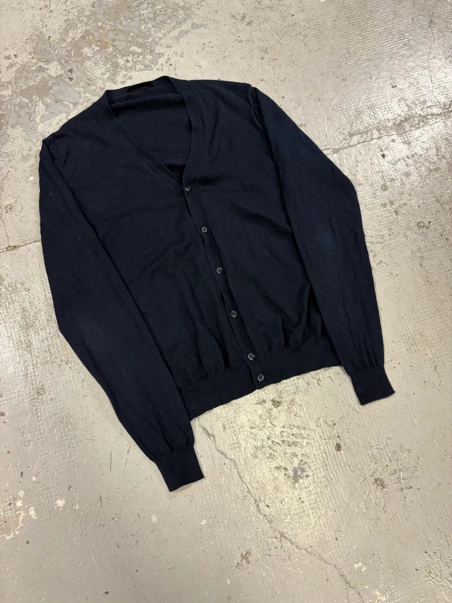 Designer × Prada × Vintage Prada Navy Minimalist Cardigan Sweater Size US S / EU 44-46 / 1 - 10 Thumbnail