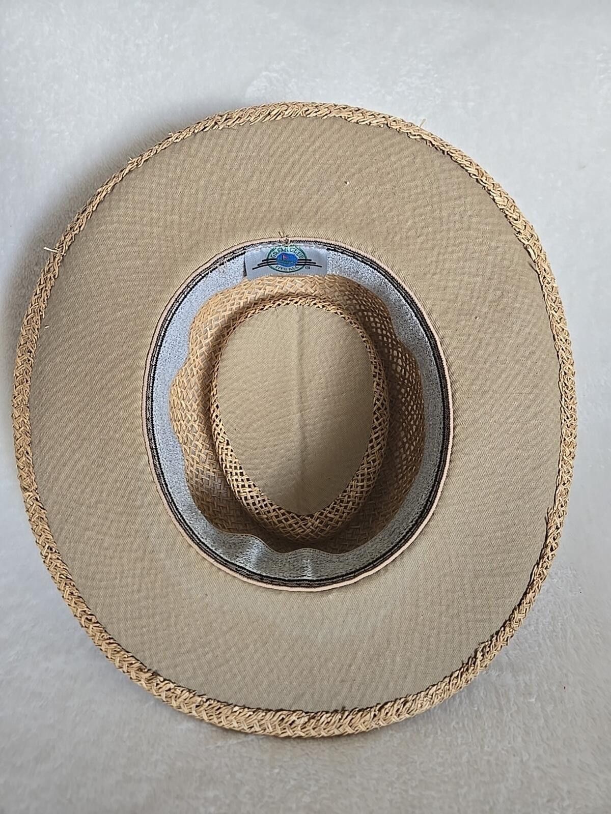 Other Vintage GREEN CLUB Fits All Straw Golf Hat Floral Band OS Size ONE SIZE - 6 Thumbnail