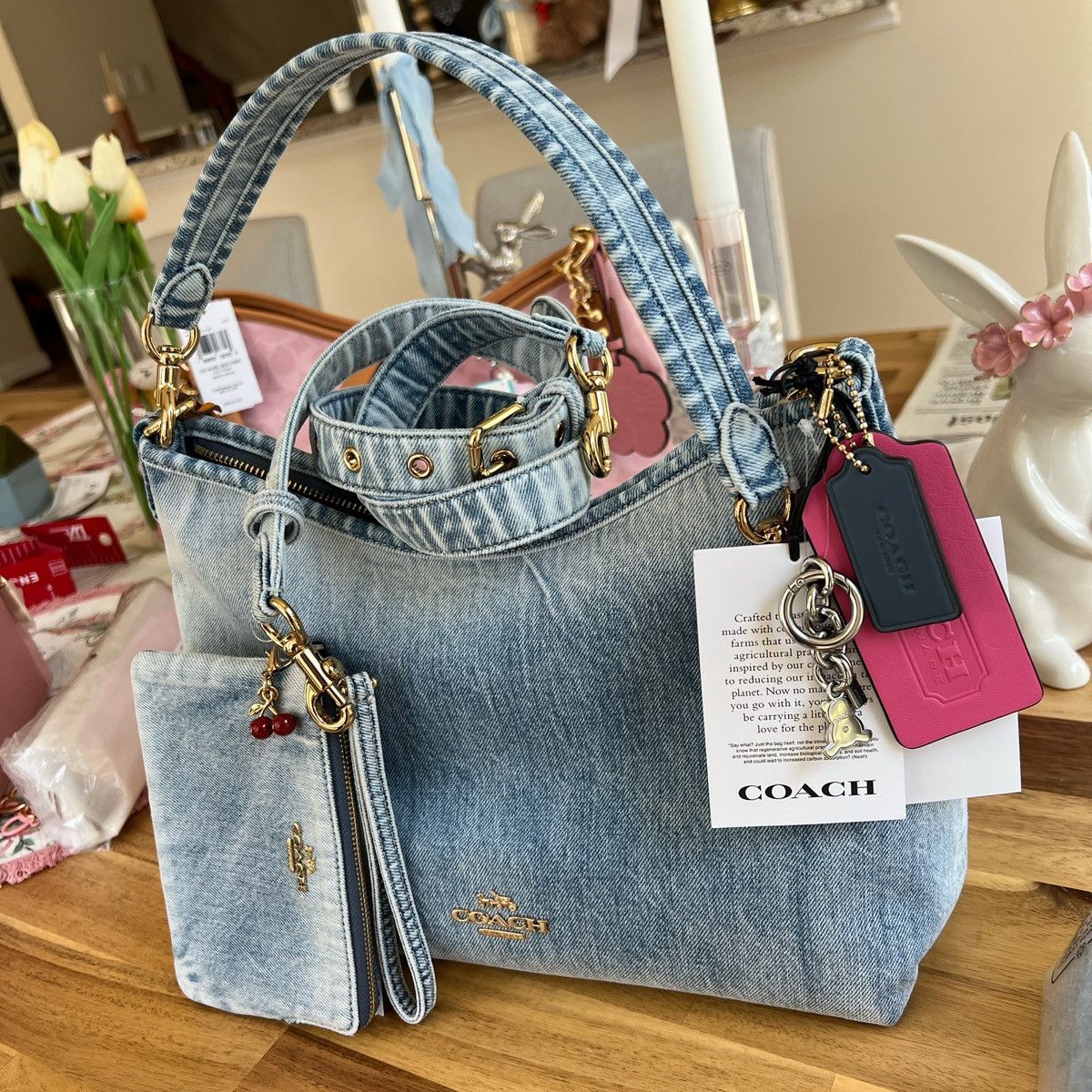 Coach Coach denim Laurel bundle with wristlet authentic Size ONE SIZE - 3 Thumbnail