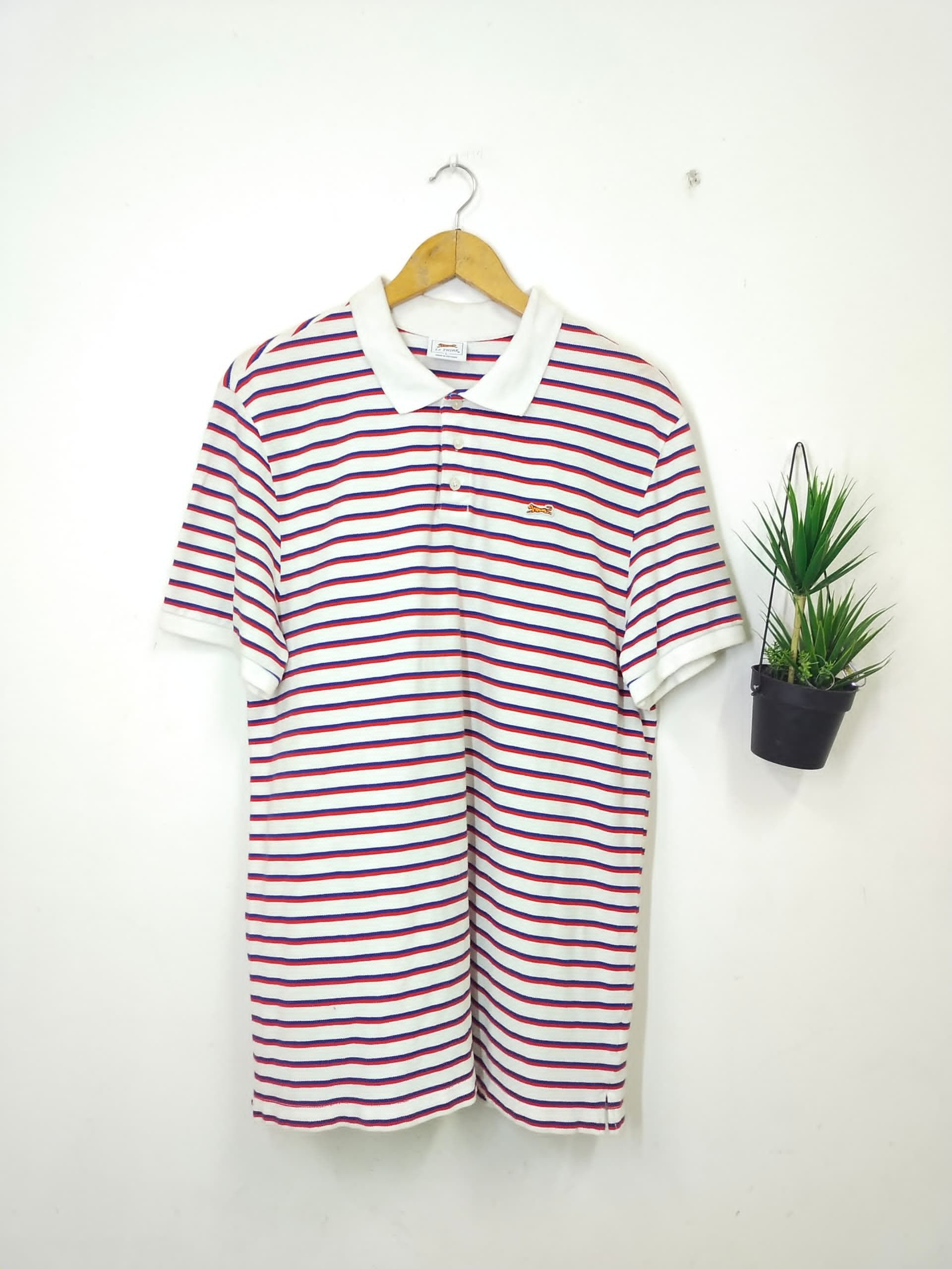 Le TIGRE Vintage Le Tigre Stripe Collar t shirt Size US L / EU 52-54 / 3 - 1 Thumbnail