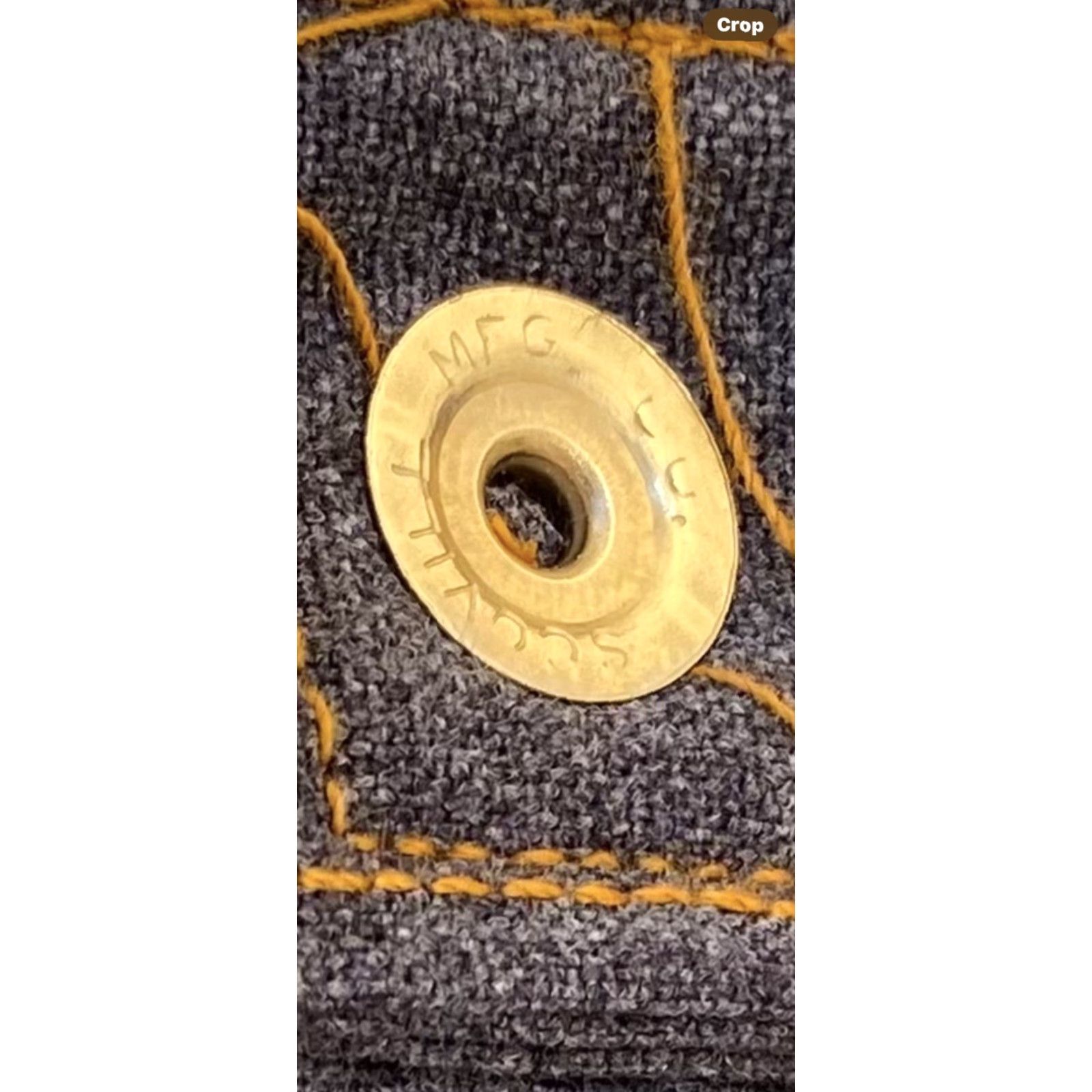 Denime VINTAGE PIA Jeans Denim Work Pants 32.5 in waist 31 Inseam Scovill Snap Blue Rockabilly Mens Size US 33 - 4 Thumbnail