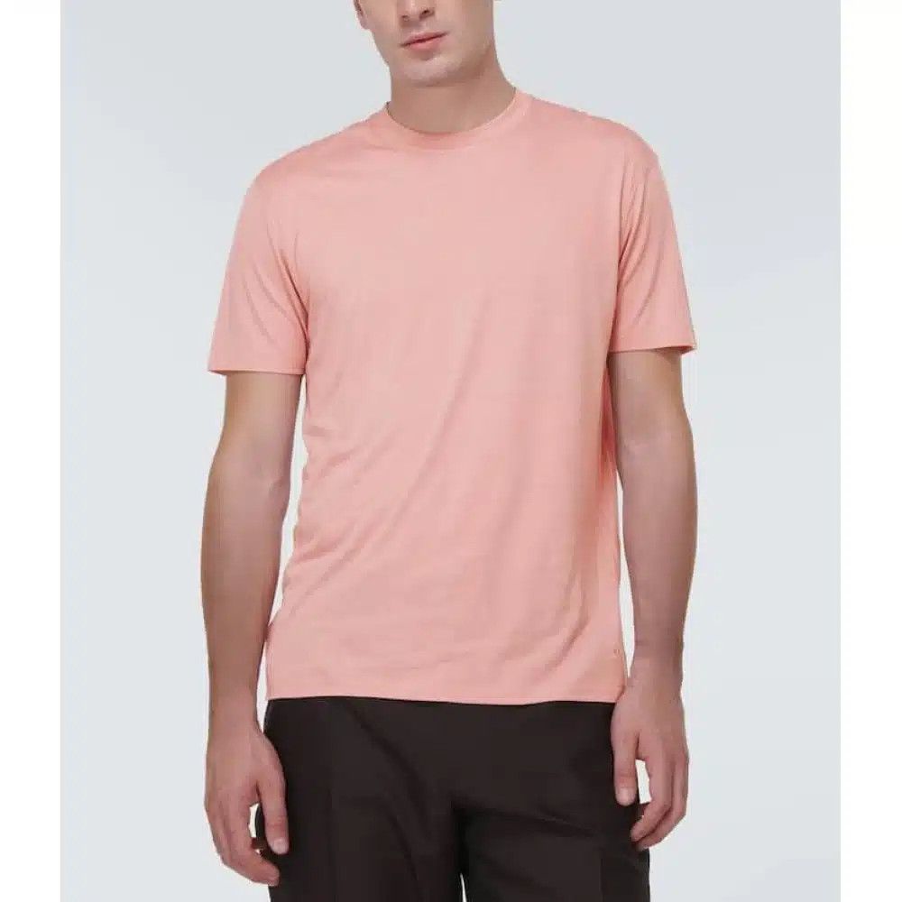 Tom Ford o1loc1c0425 JCS004 Lyocell Cotton Crewneck T-Shirt in Pink Size US M / EU 48-50 / 2 - 1 Preview