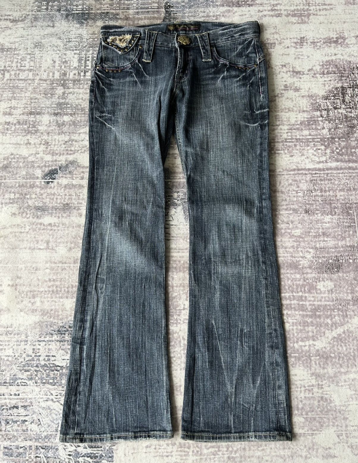 Japanese Brand Oririn Rabbit Flared Jeans Size 32" / US 10 / IT 46 - 2 Thumbnail