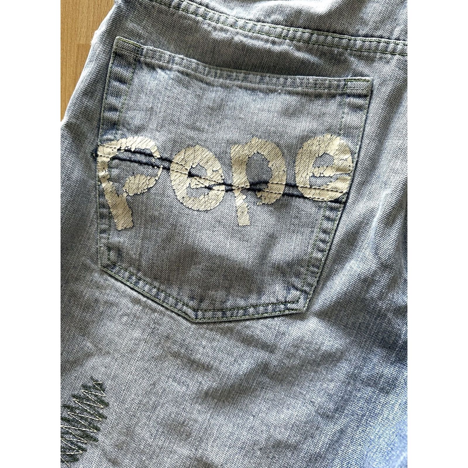 Pepe Jeans VINTAGE Pepe Jeans Shorts Mens 34 Blue Jorts Denim Baggy Hip Hop 90s Y2K Embroidered Distressed Relaxed Five-Pocket Bermuda Casual Size US 34 / EU 50 - 6 Thumbnail