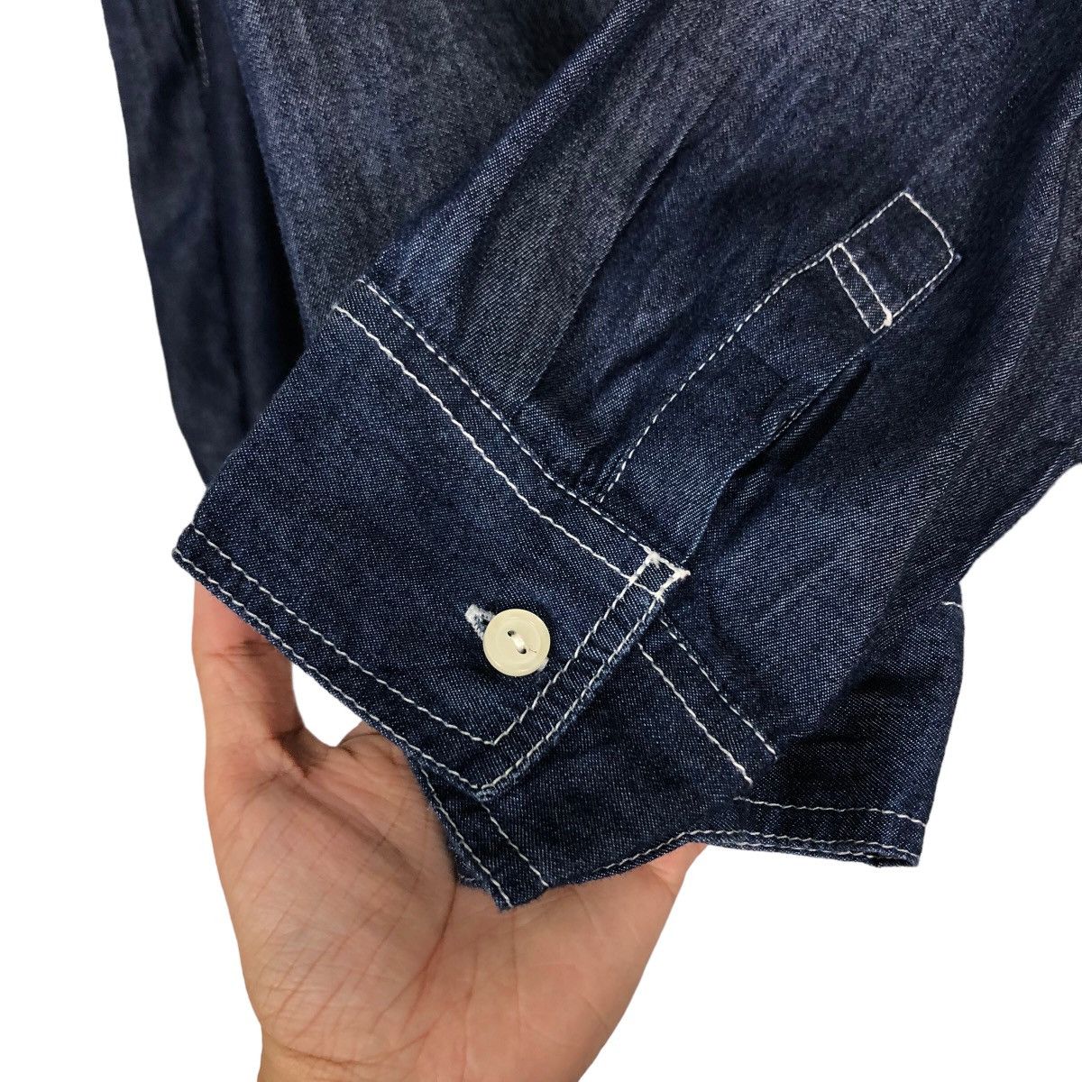 Japanese Brand VINTAGE DENIM SHIRT JACKET JAPAN INSPIRE ISSEY MIYAKE Size US L / EU 52-54 / 3 - 11 Thumbnail