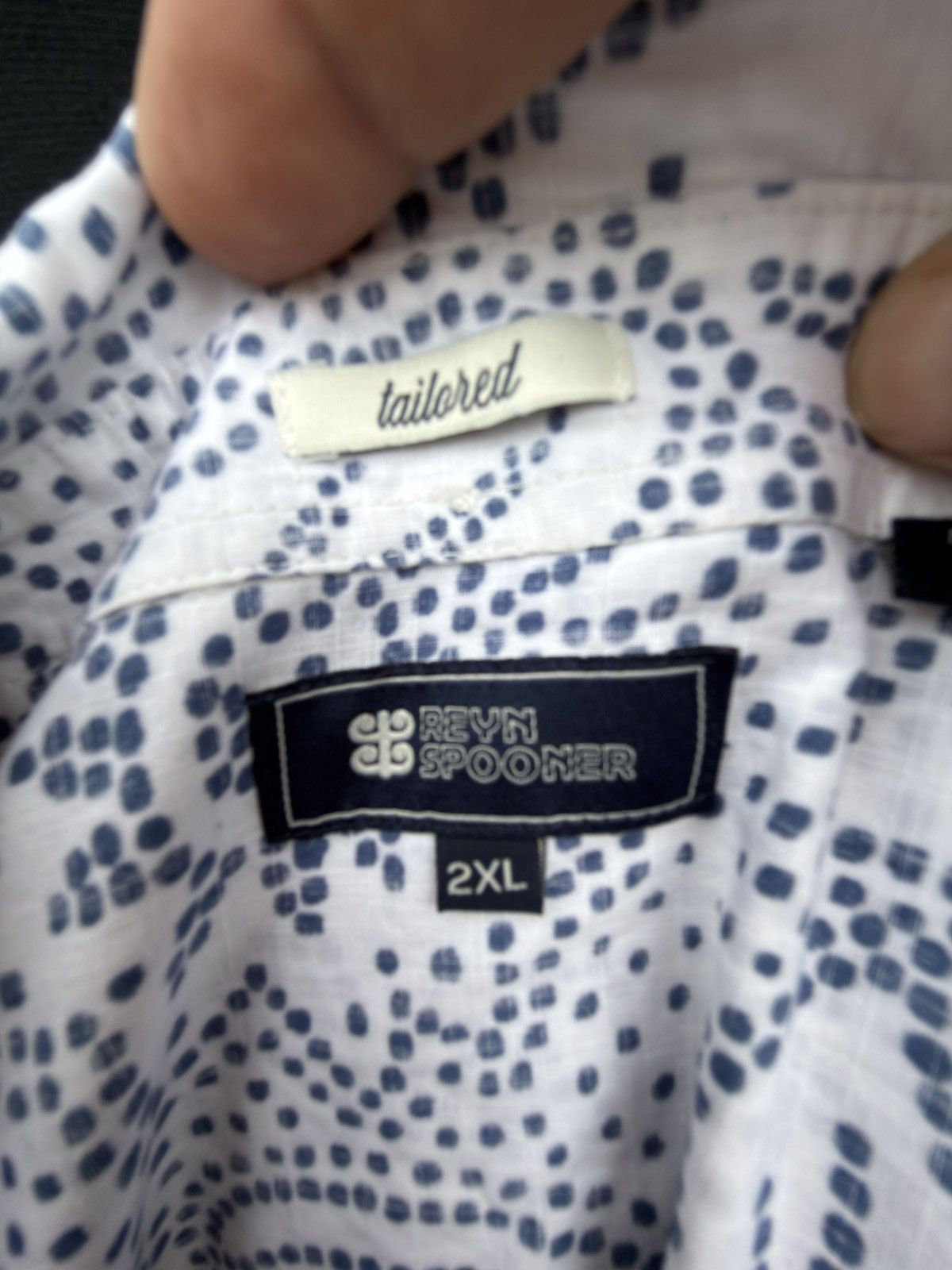 Reyn Spooner PreOwned Reyn Spooner Tailored White/Blue Hawaiian Men's 2XL Size US XXL / EU 58 / 5 - 4 Thumbnail