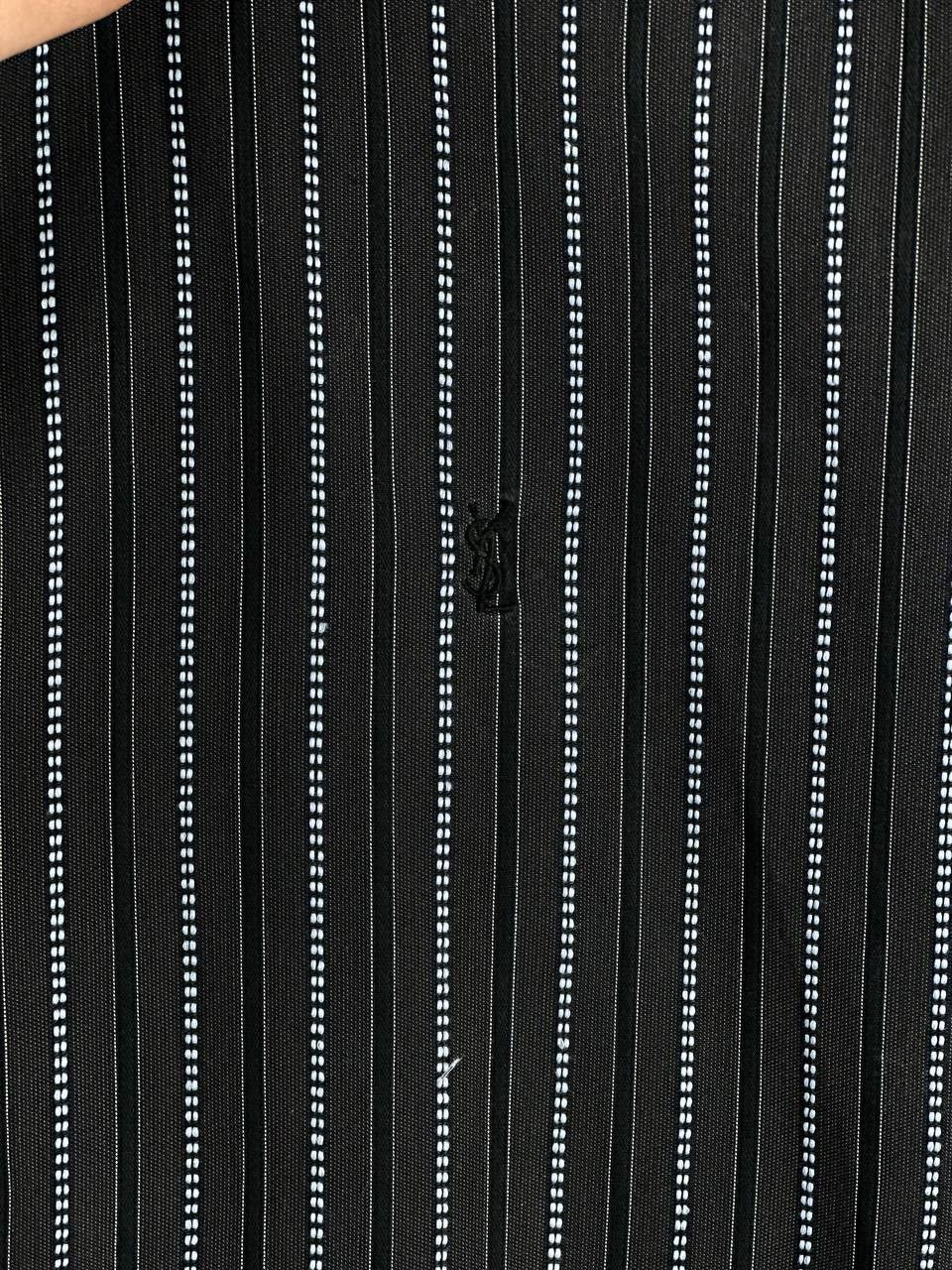 Yves Saint Laurent Vintage 90s Yves Saint Laurent Black Striped Shirt Size US XL / EU 56 / 4 - 7 Thumbnail