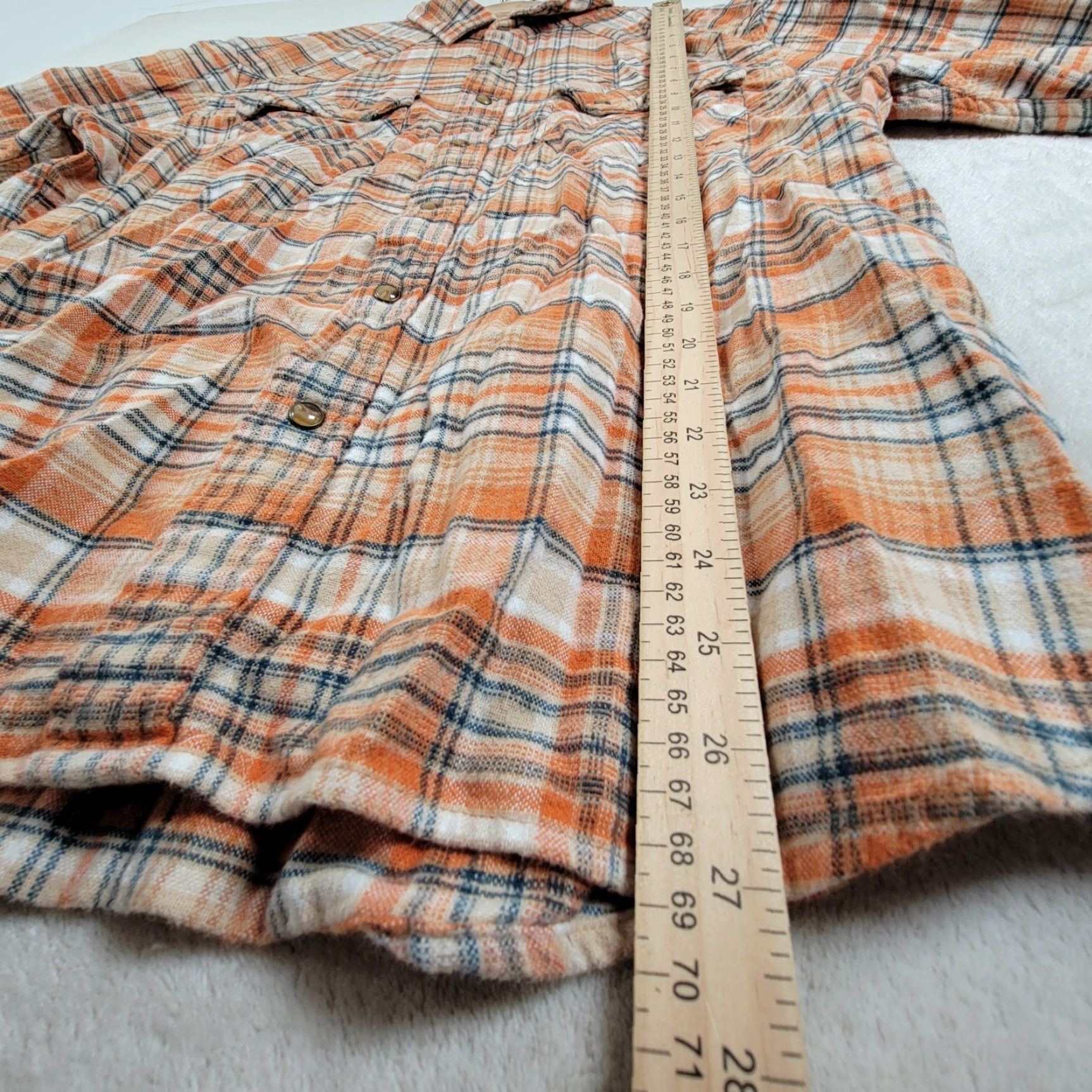 Pendleton VINTAGE Pendleton Orange Western Wear Men's Large Pearl Snap Wool Shirt Plaid Size US L / EU 52-54 / 3 - 5 Thumbnail