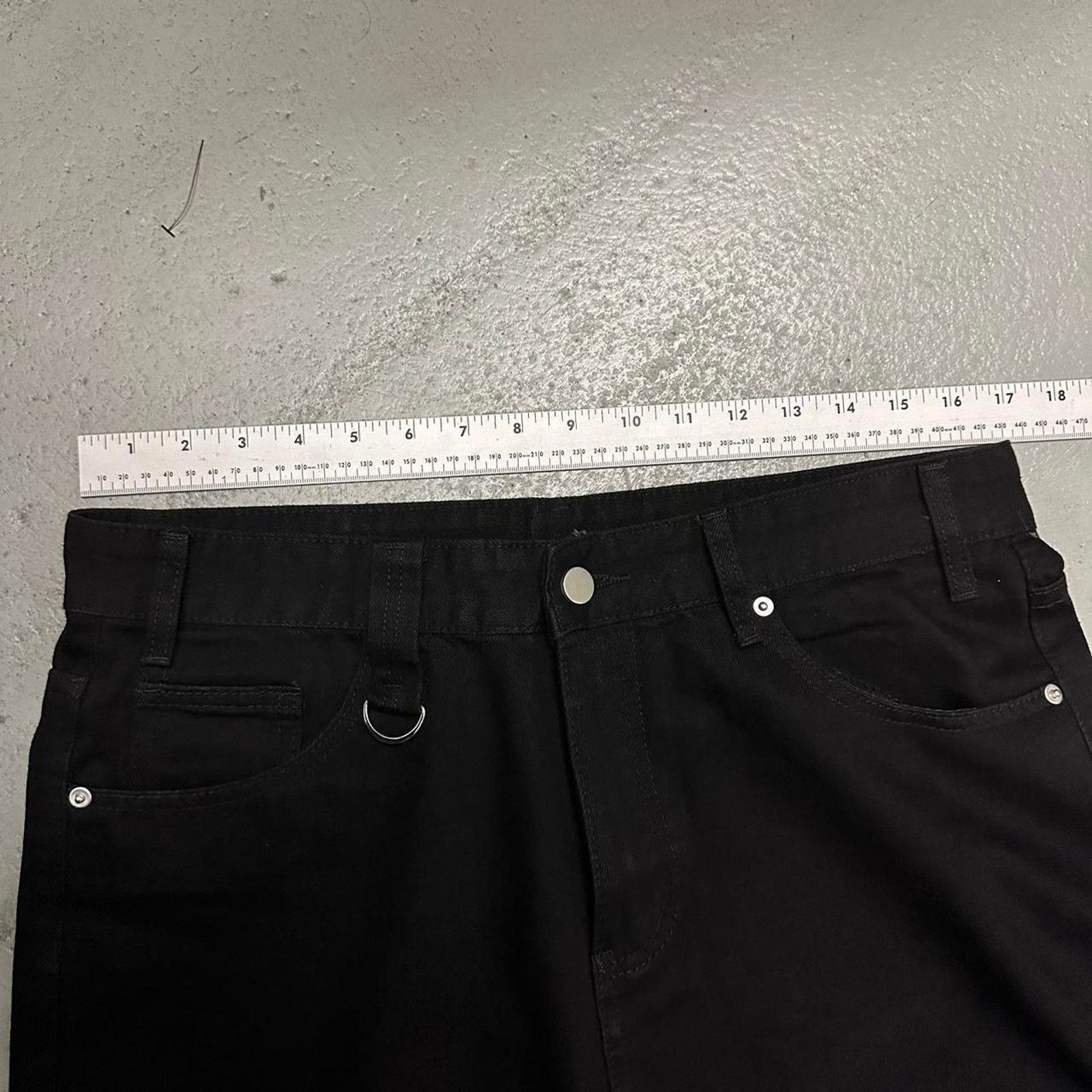Other SOLID BLACK WIDE LEG BAGGY DENIM WAIST 34 FLAT Size US 34 / EU 50 - 6 Thumbnail