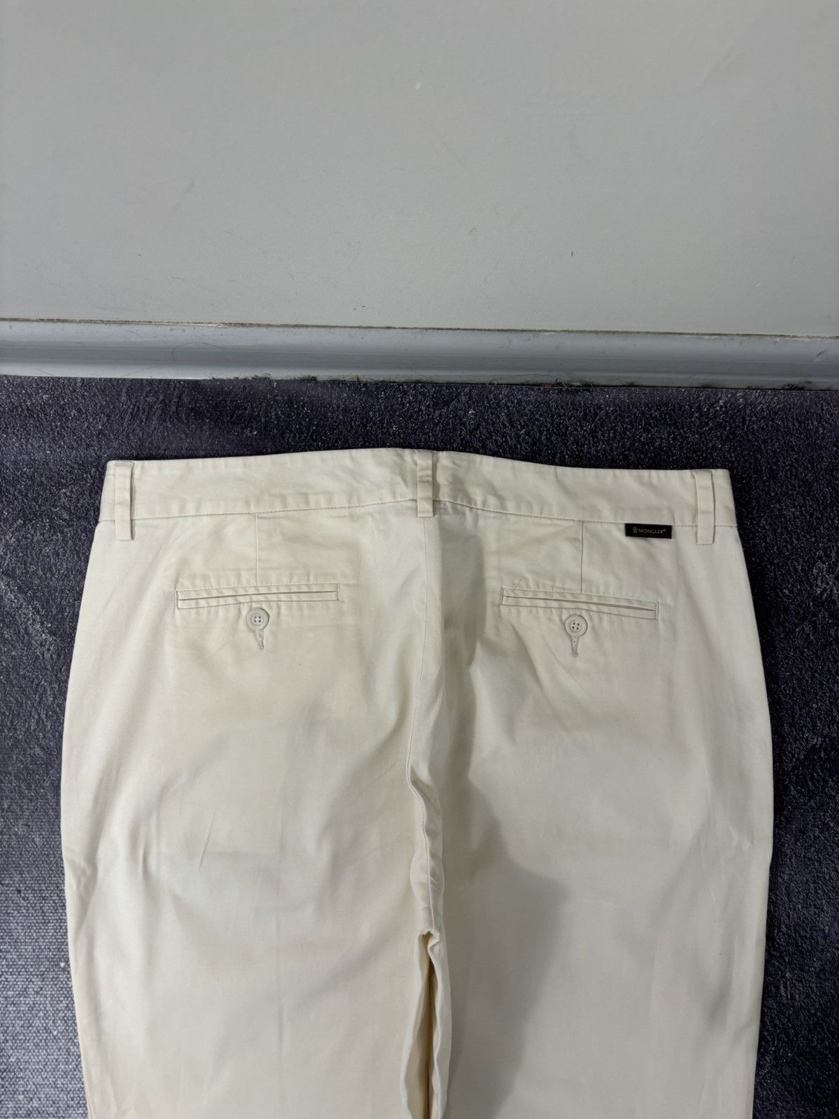 Moncler Vintage Moncler Women’s Straight Fit Cream Pants Trousers Size 34" / US 12 / IT 48 - 18 Thumbnail
