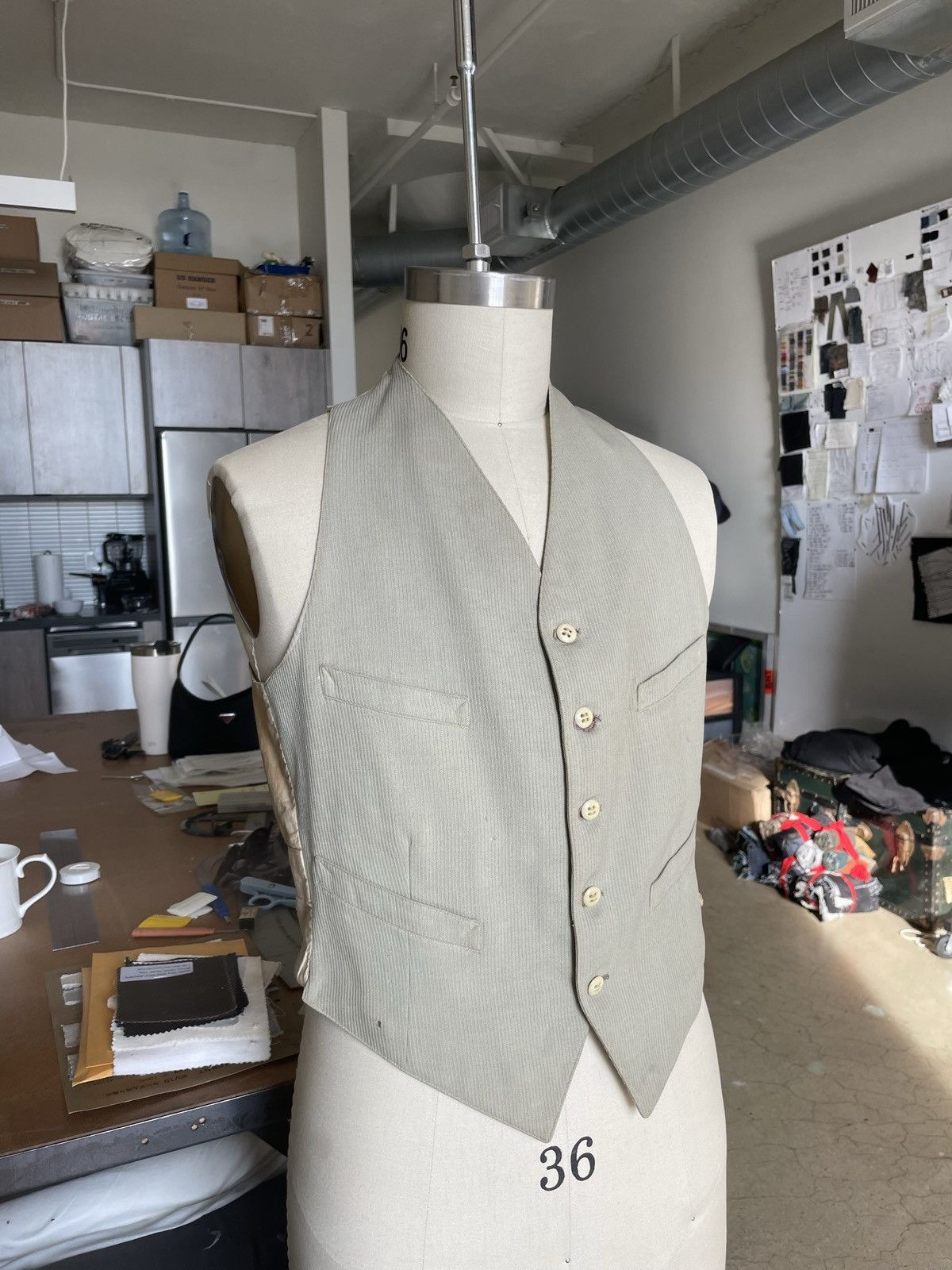 Vintage Vintage 1930’s Vest / Waist coat 4 pocket Size 44R - 8 Thumbnail