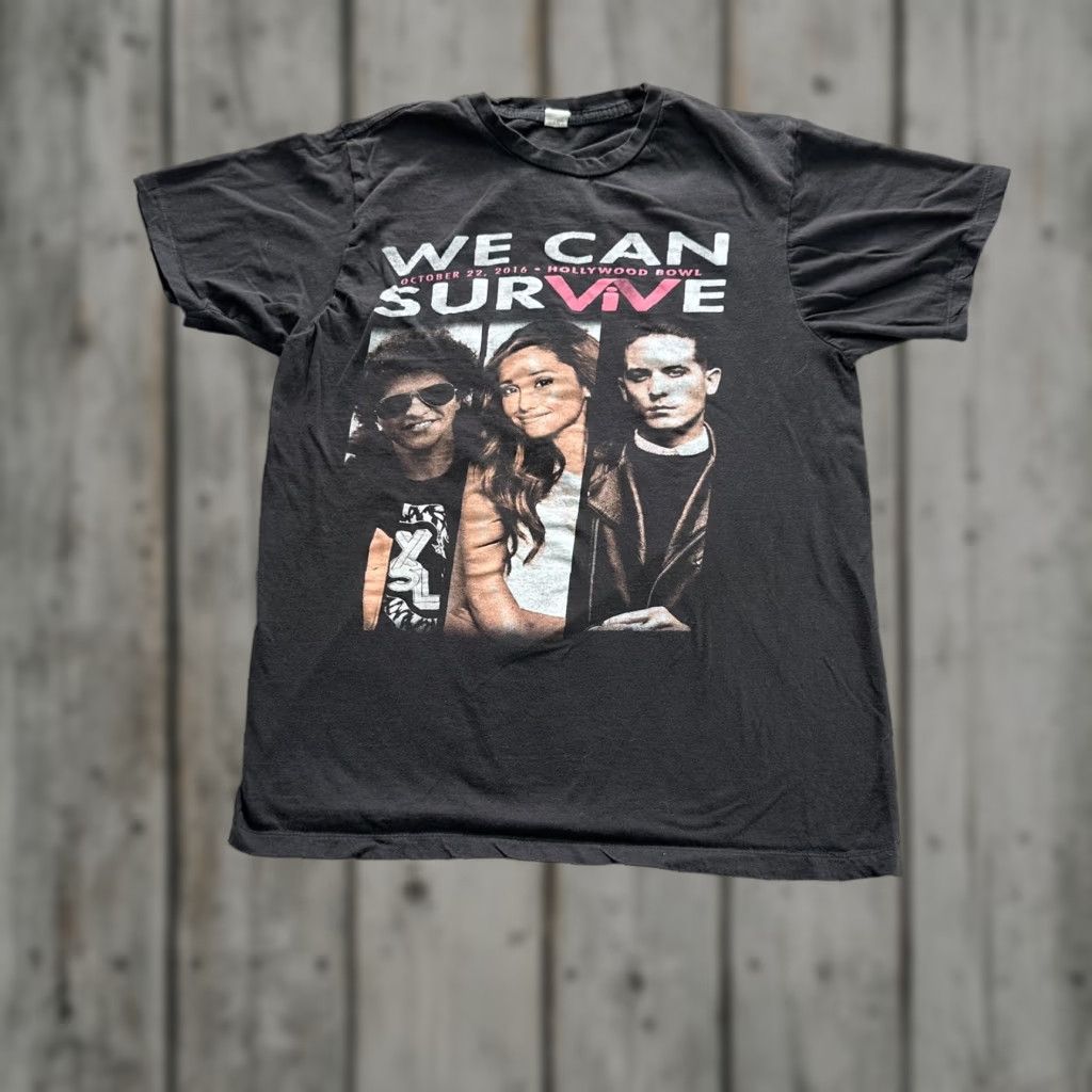 Vintage We Can Survive 2016 Concert Shirt Mens Large Black Ariana Grande G-Eazy Tee T-Shirt Graphic Print Crew Neck Short Sleeve Music Event Vintage No N/A Size US L / EU 52-54 / 3 - 1 Thumbnail