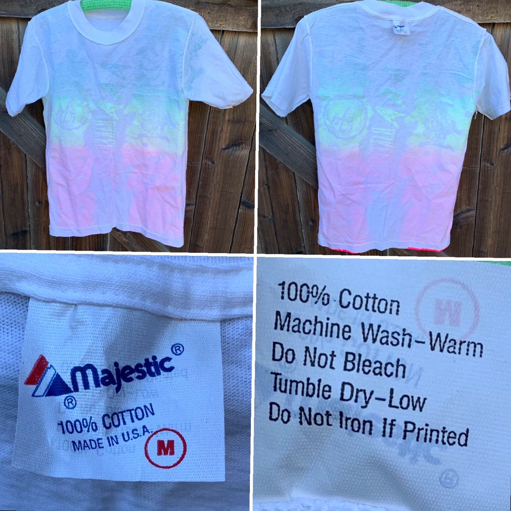 Gloverall VINTAGE Bakersfield College allover print neon graphic t-shirt 80s 90s M AOP Size US M / EU 48-50 / 2 - 6 Thumbnail
