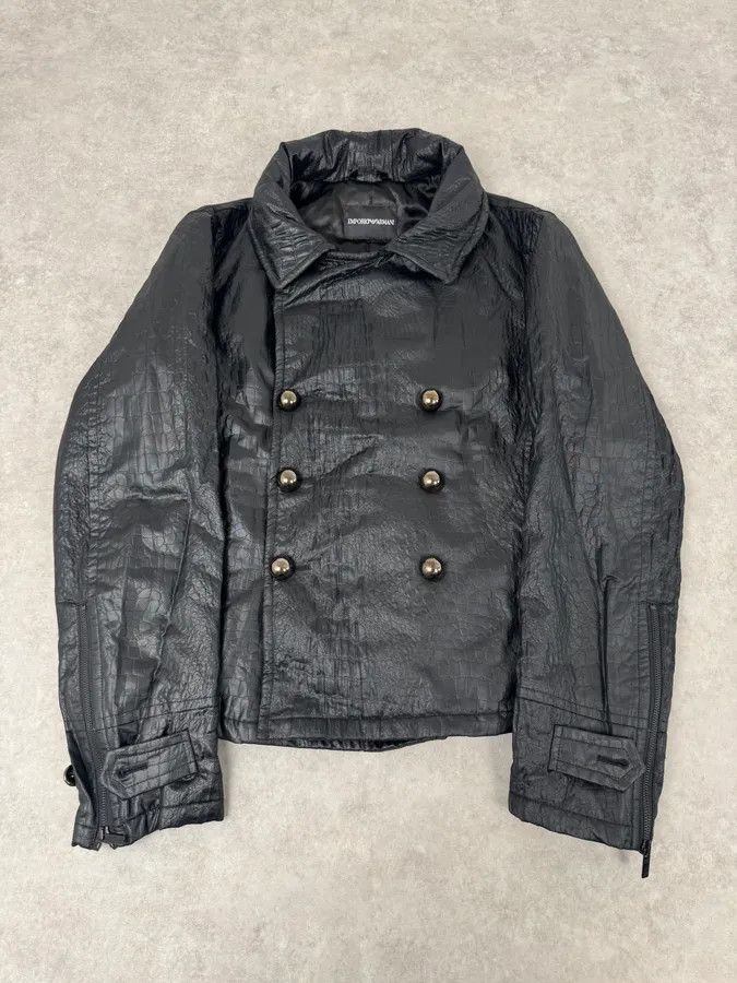 Emporio Armani FW2007 Emporio Armani Offcier Black Crocodile Effect Jacket Size US M / EU 48-50 / 2 - 1 Thumbnail
