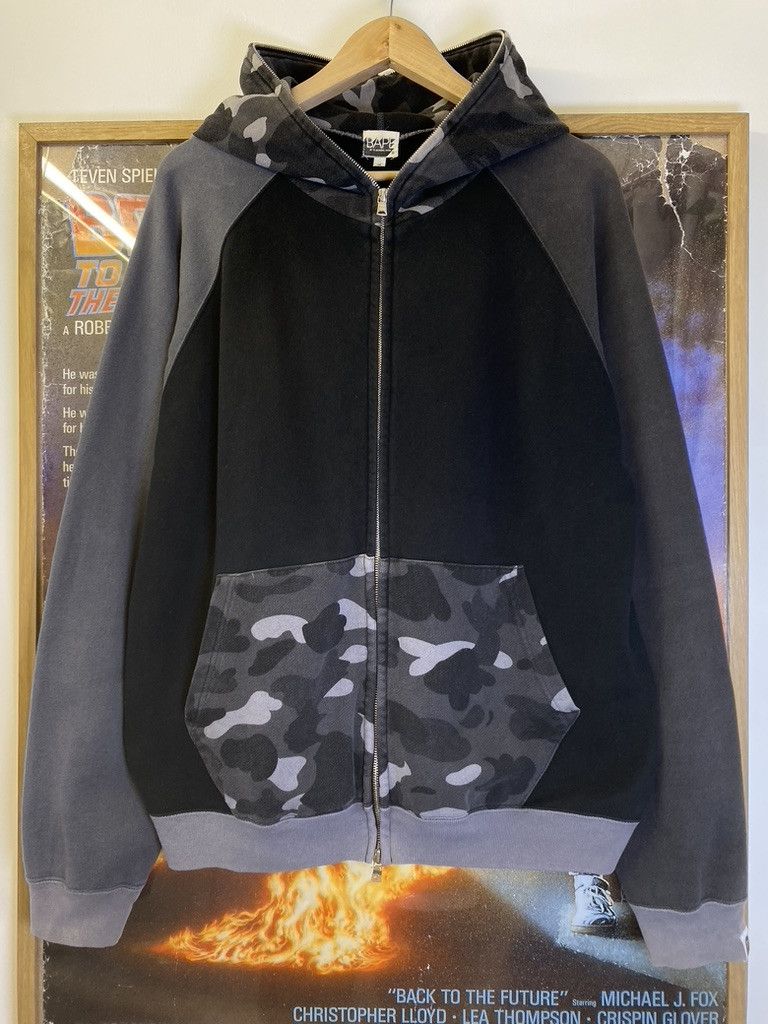 Bape 00s Bape Crazy Split Style Monochrome Camo Full Zip Hoodie Size US M / EU 48-50 / 2 - 1 Thumbnail