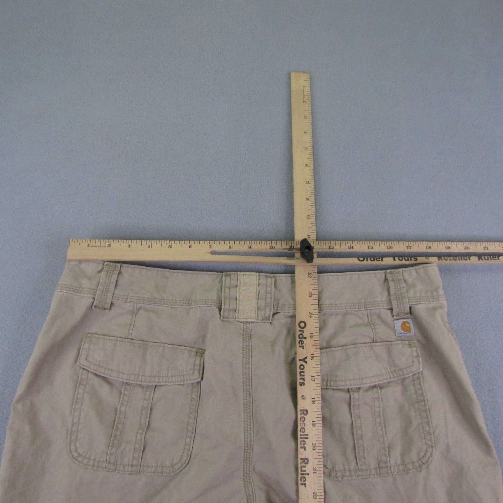 Carhartt VINTAGE Carhartt Shorts Womens 16 Khaki Beige Tan Relaxed Fit El Paso Cargo Ripstop Work Size 36" / US 14 / IT 50 - 6 Thumbnail