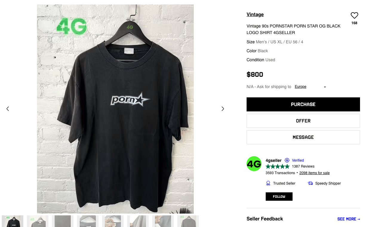 Vintage PornStar Porn Star T-shirt