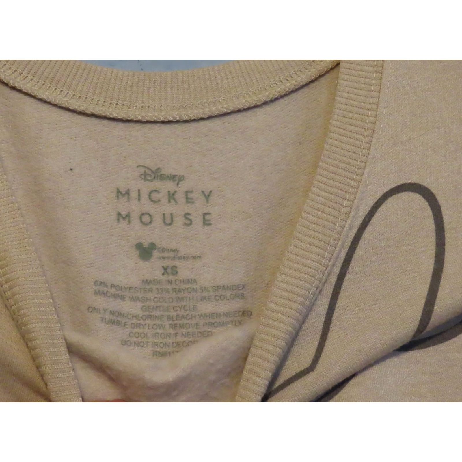 Disney Disney Mickey Mouse T-Shirt Men XS Ivory Crew Neck Long Sleeve Cartoon VINTAGE? Size US XS / EU 42 / 0 - 3 Thumbnail