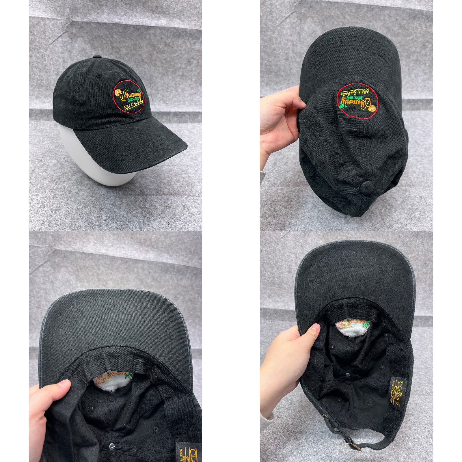 Vintage Yupoong Hat Cap Strap Back Adult Black Cotton Baseball Cap Mens One Size Twill Vintage: No Size ONE SIZE - 8 Thumbnail