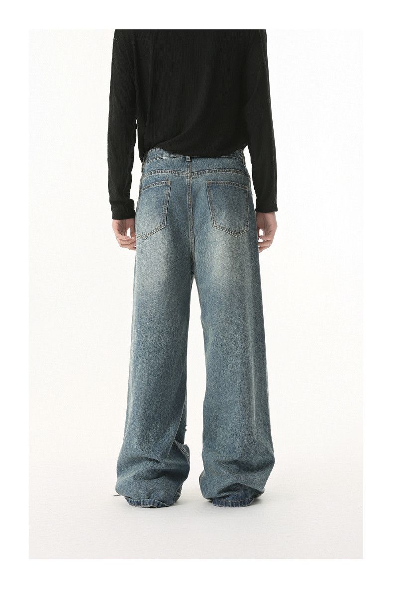 Vintage Men's irregular ripped street straight leg distressed jeans Size US 32 / EU 48 - 5 Thumbnail