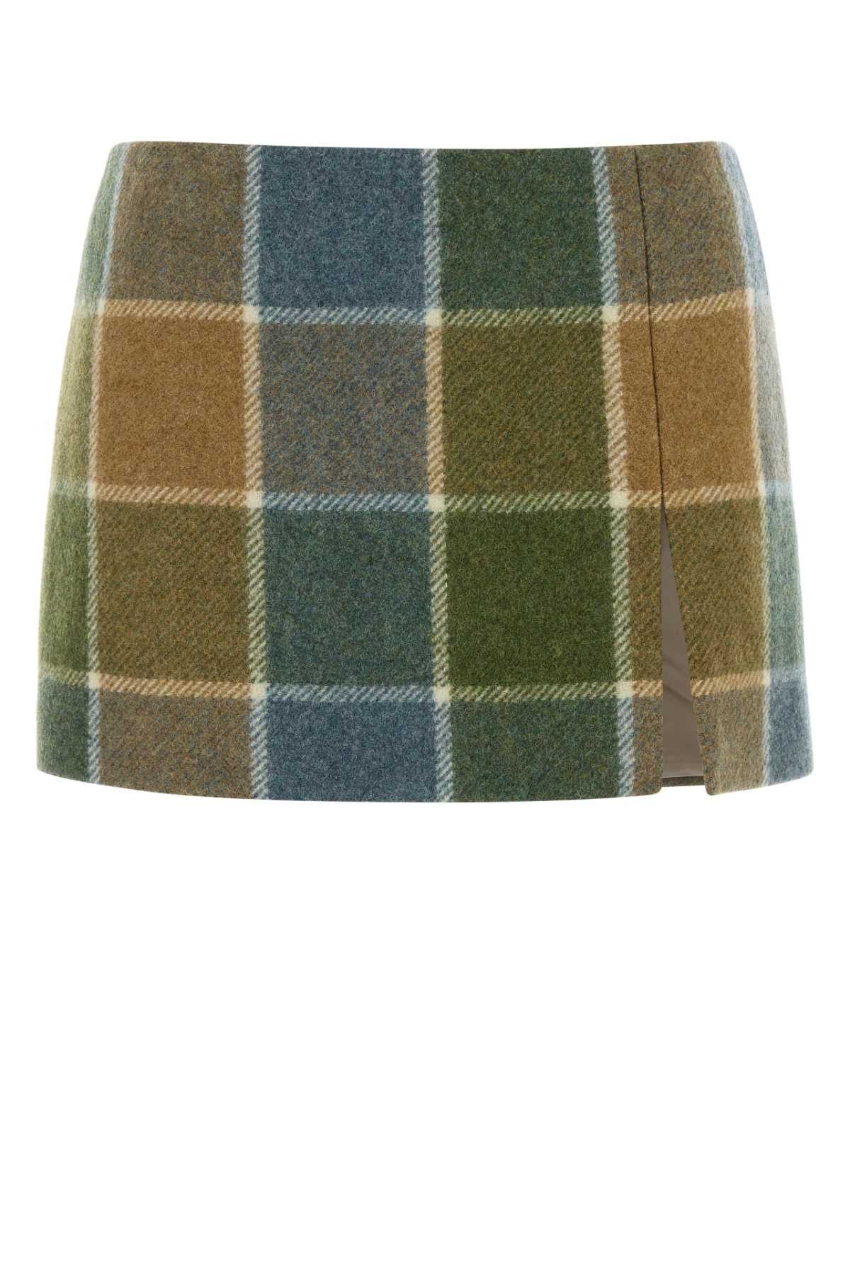 Miu Miu Embroidered Wool Mini Skirt Size 27" / US 4 / IT 40 - 1 Thumbnail