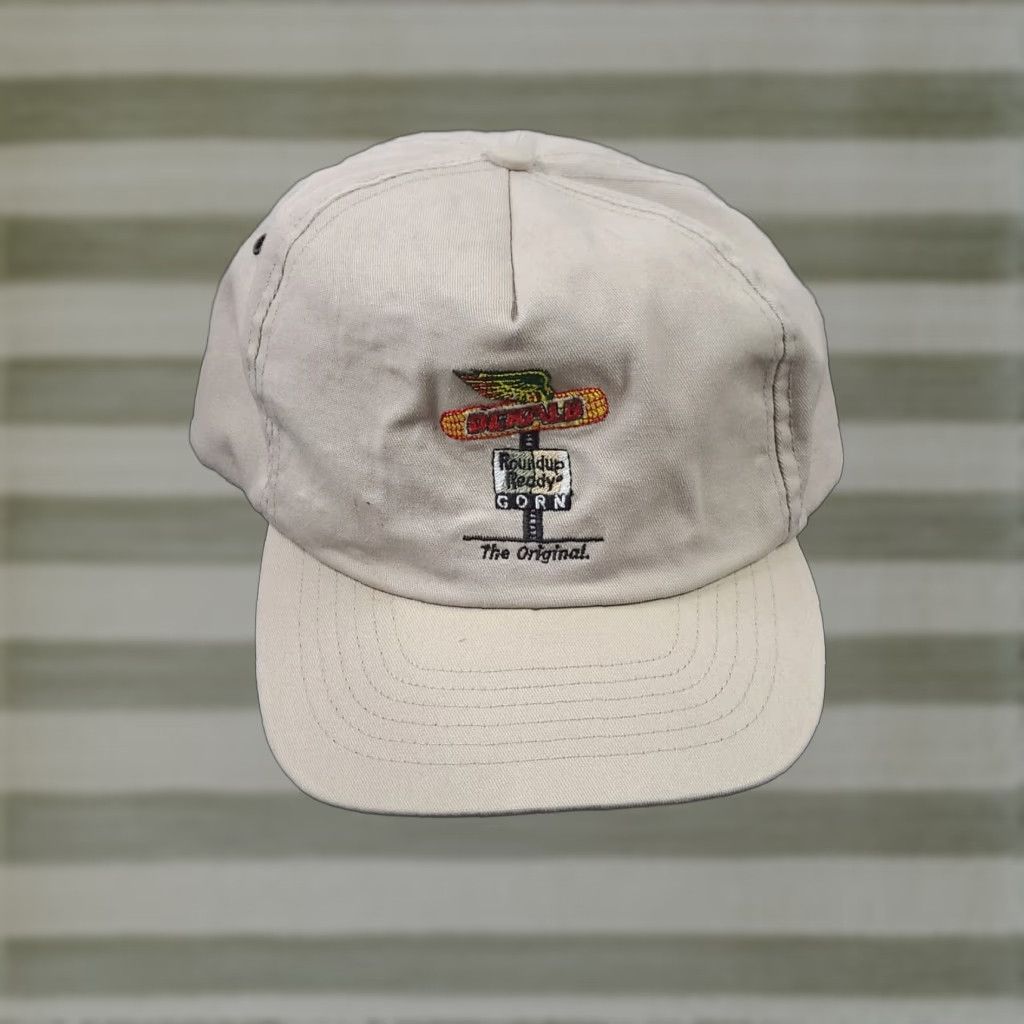 Vintage VINTAGE Swingster USA Dekalb Seed Strapback Cap Farmer Hat Roundup Ready Corn Men Adjustable Beige Cotton Patch 90s USA Farmer Trucker Hat Size ONE SIZE - 1 Thumbnail