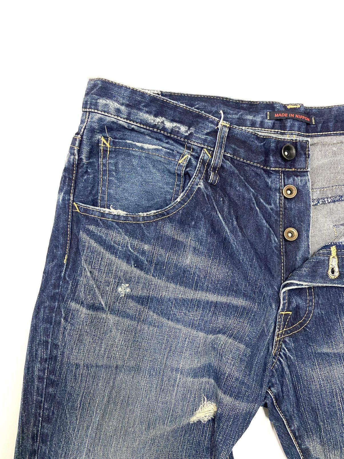 Japanese Brand BLUE WAY DISTRESSED JEANS Size US 34 / EU 50 - 12 Thumbnail