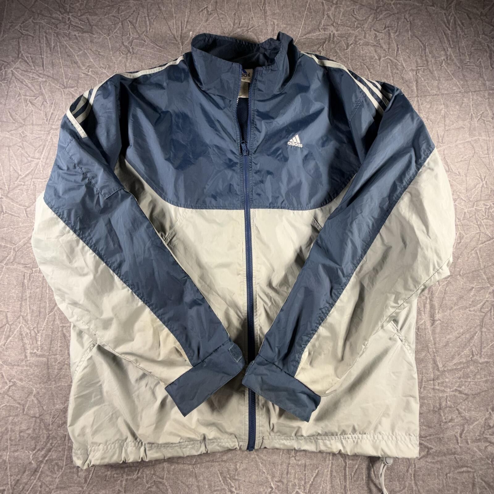 Adidas Adidas Jacket Men's XL Grey Navy 2000 Vintage Windbreaker Size US XL / EU 56 / 4 - 6 Thumbnail