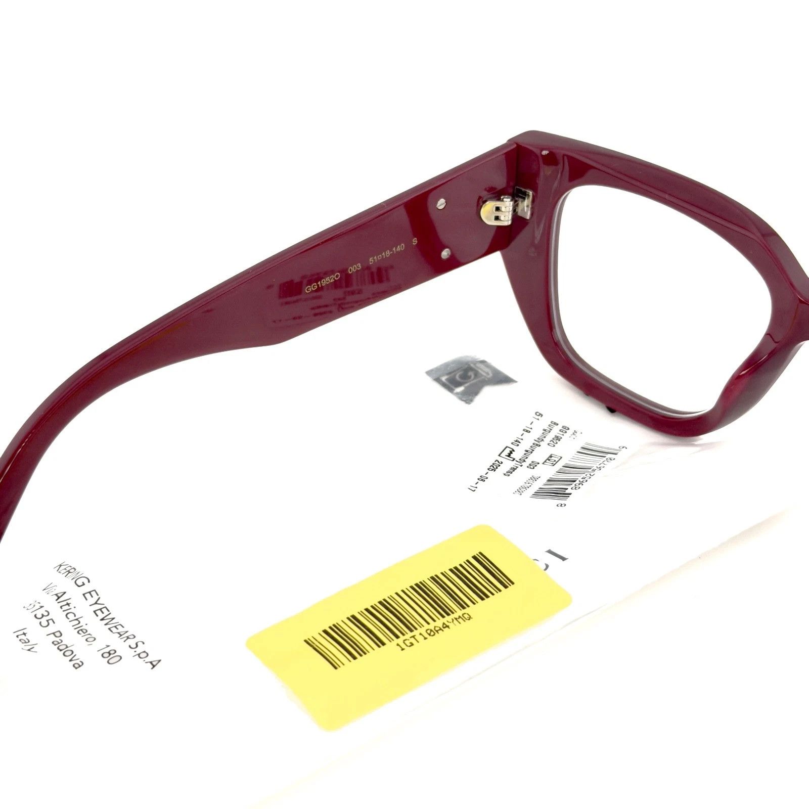Gucci GUCCI GG1952O 1952 Burgundy GG Silver Bold Eyeglass 003 Size ONE SIZE - 8 Thumbnail