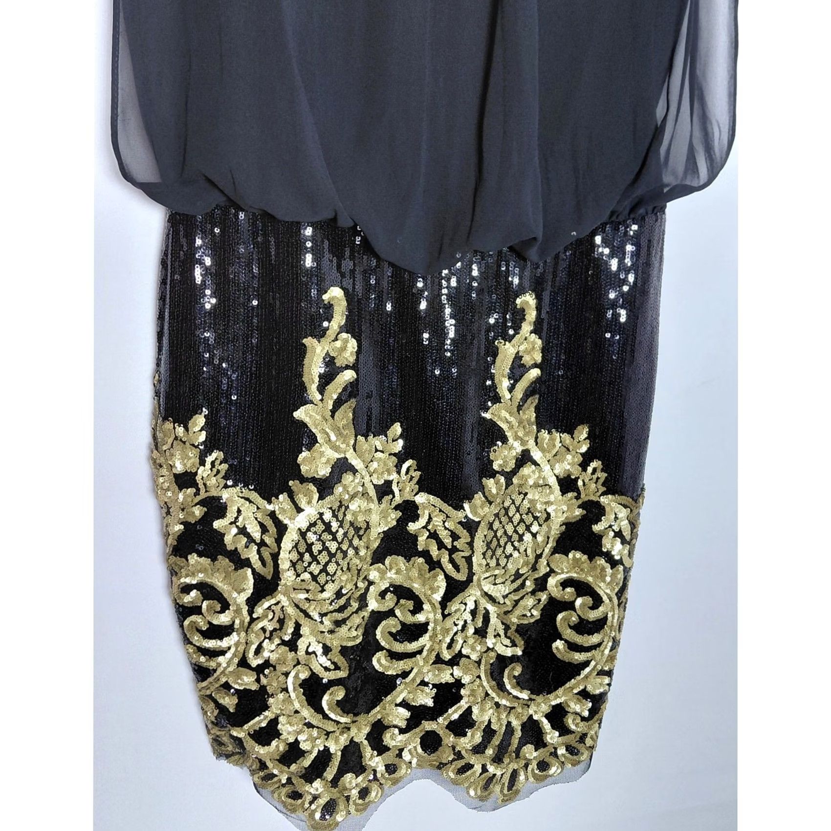 Vintage Rubber Ducky Productions Embroidered Dress Black Knee Length Knit Size S Size S / US 4 / IT 40 - 3 Thumbnail
