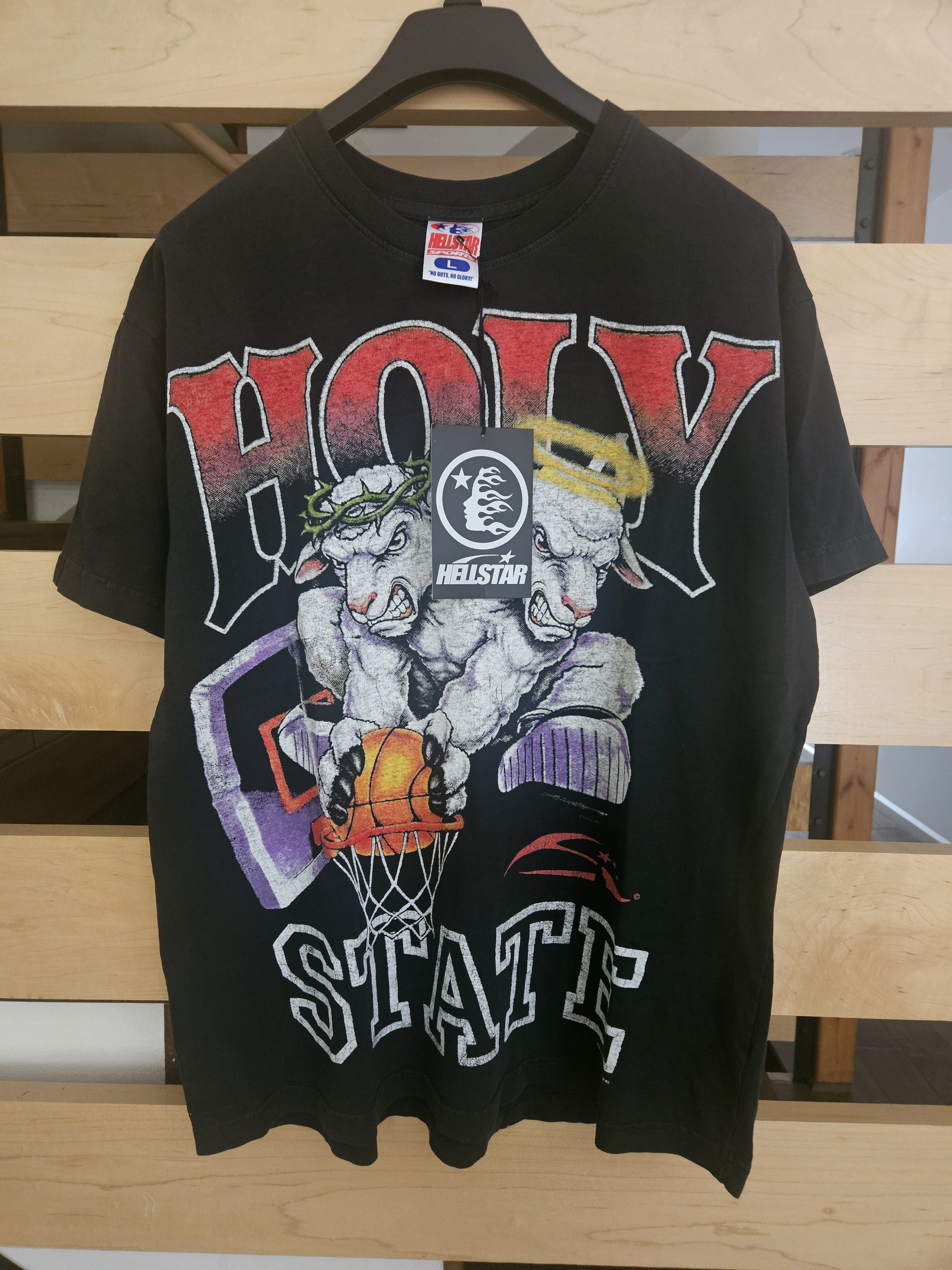 HELLSTAR Holy State Lambs Basketball Black T Shirt Size US L / EU 52-54 / 3 - 1 Thumbnail