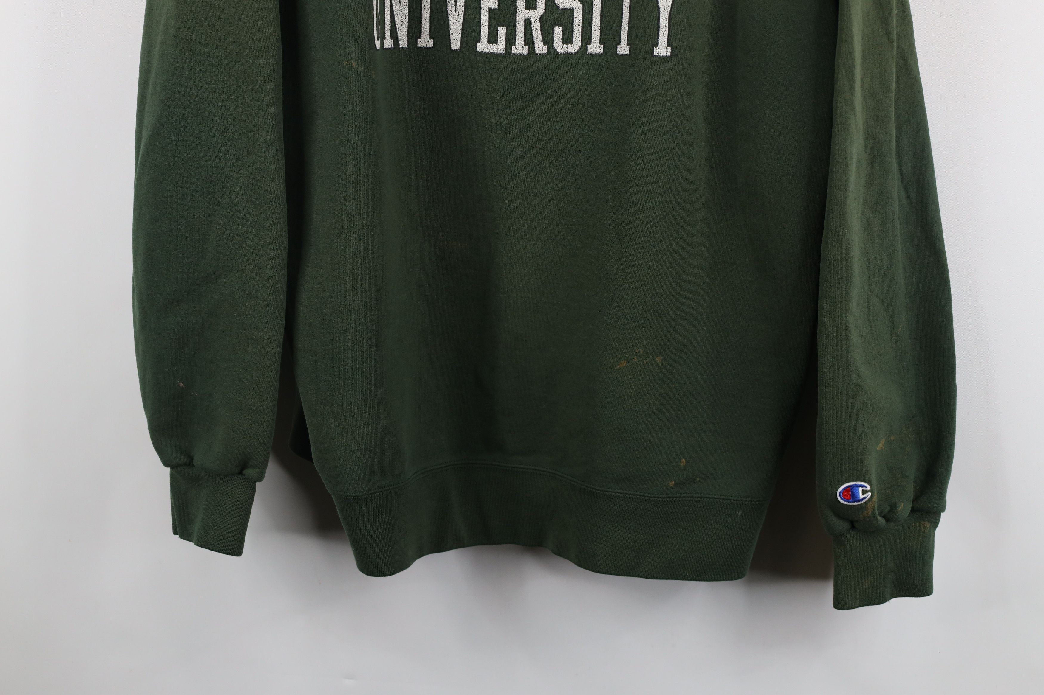 Champion × Vintage Vintage 90s Champion State University Sweatshirt Green Size US XXL / EU 58 / 5 - 3 Thumbnail