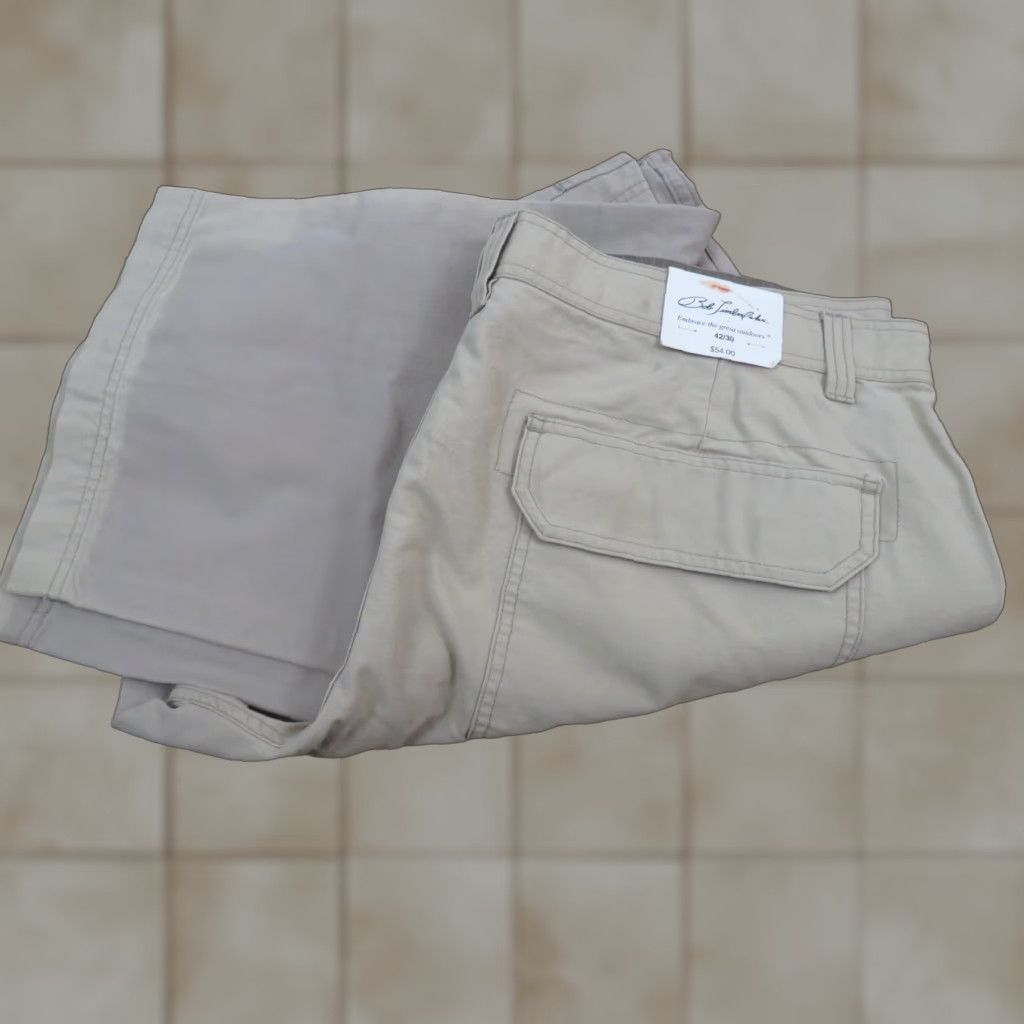 Vintage NWT Bass Pro BOB TIMBERLAKE Khaki Pants Men's 42X30 Flat Front Regular Fit Pockets Cotton Khaki Belt Loops 42x30 Casual Seasonal Size US 42 / EU 58 - 1 Thumbnail