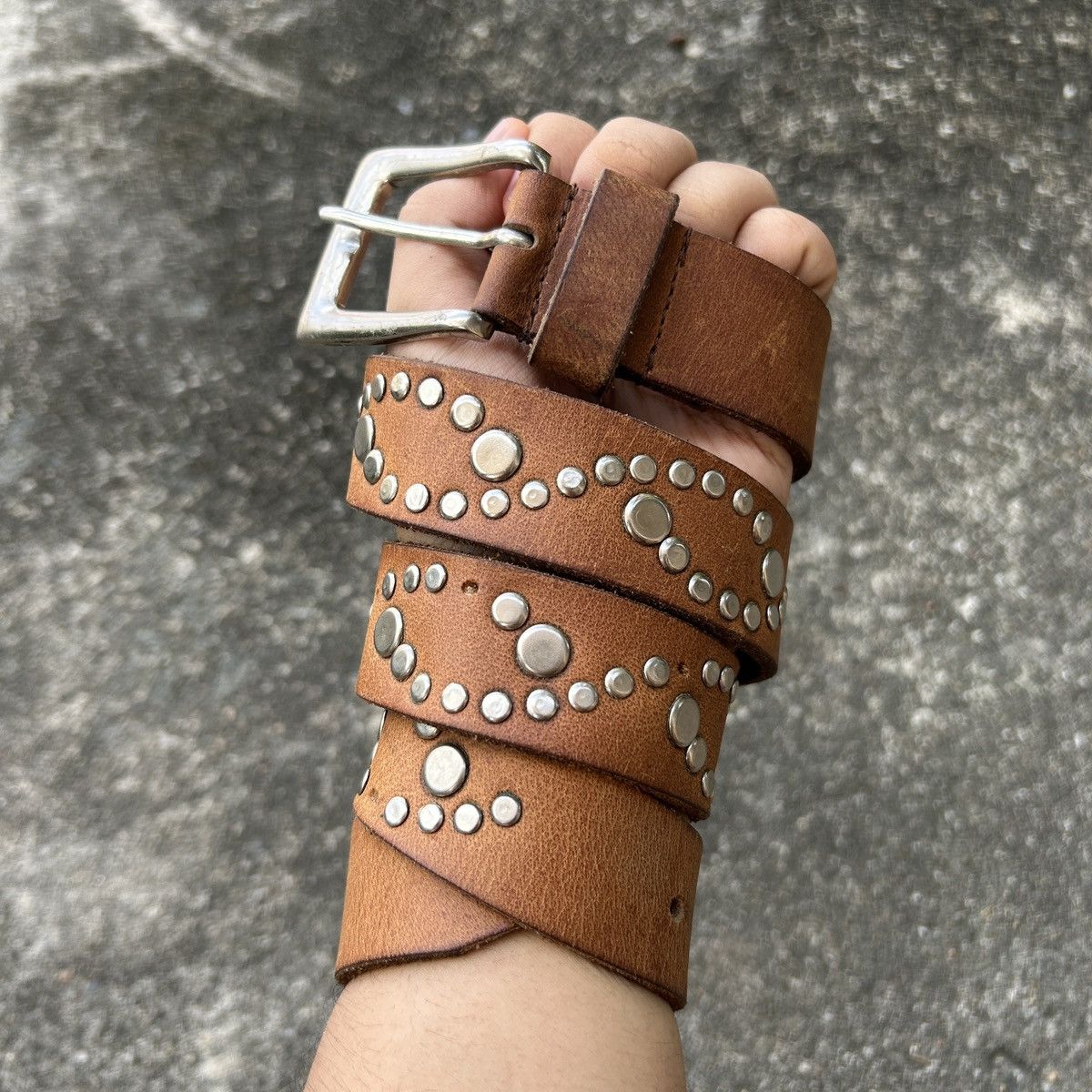 Vintage Vintage studded leather belt (Kapital Style) Size ONE SIZE - 1 Thumbnail