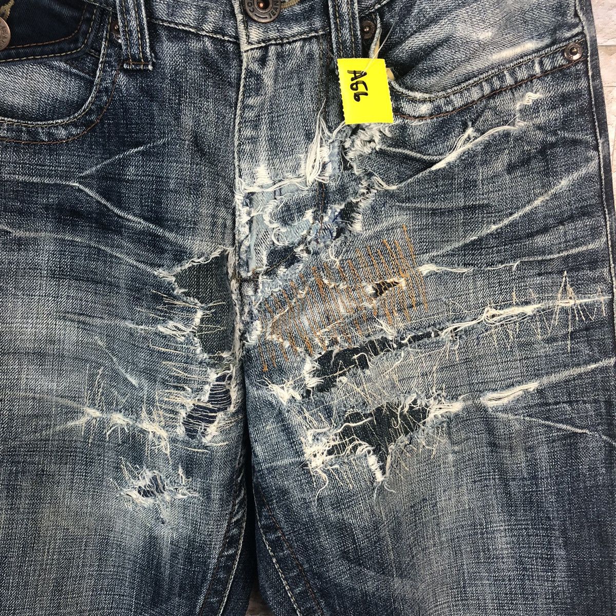 Japanese Brand Conus Jeans Blue Distressed Denim Pants #A56 Size US 31 - 11 Thumbnail
