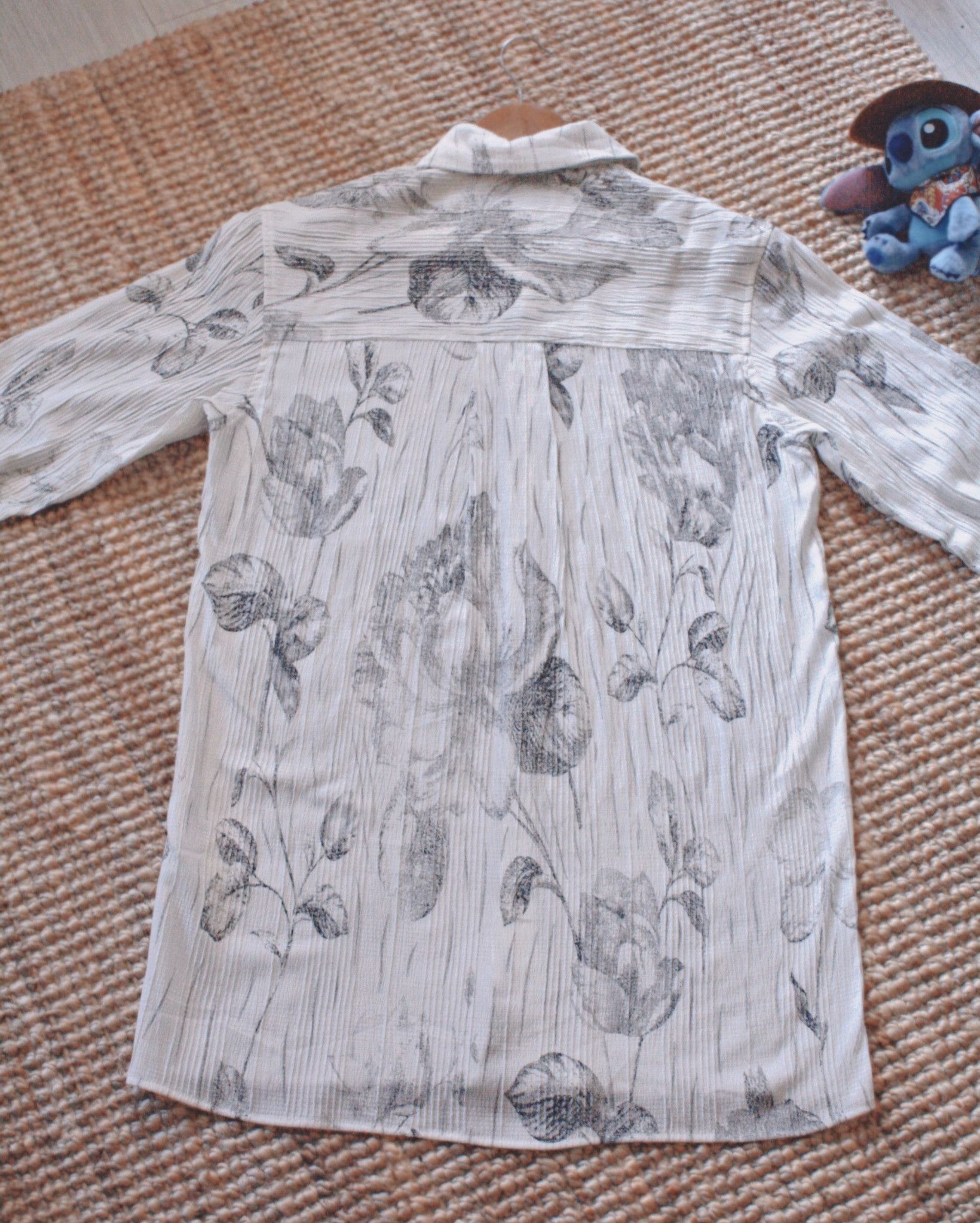 Other Ink Botanical Sketch Crinkle Cotton Blend Shirt Size US S / EU 44-46 / 1 - 4 Thumbnail