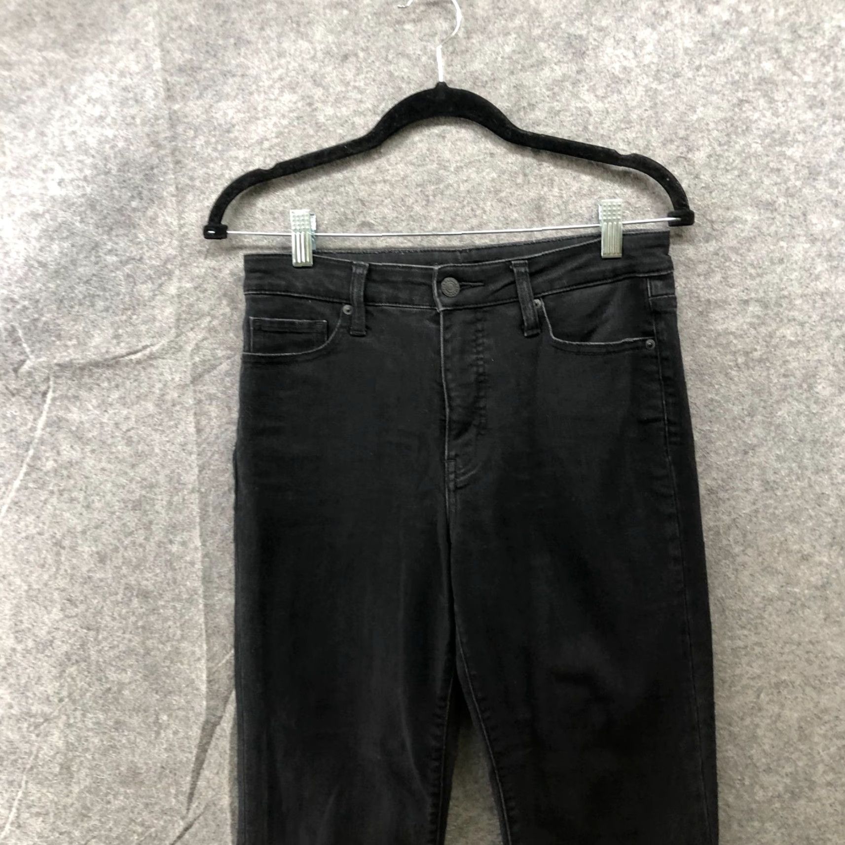 Uniqlo Uniqlo Pants Womens 25 Black High Rise Flare Ankle Cropped Stretch Slim Size 42" / US 20 - 3 Thumbnail