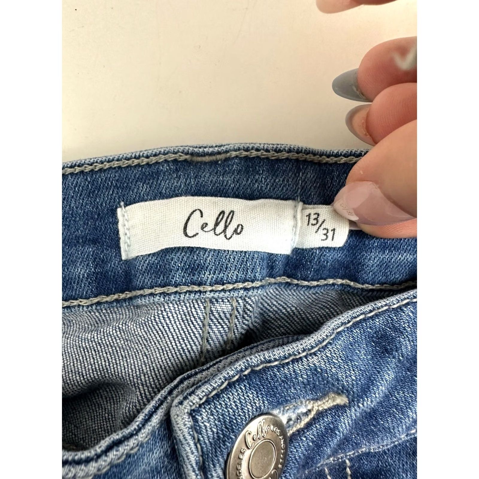 Denime Cello Juniors Jeans Distressed Denim Raw Hem Size 13/31 Blue Size 34" / US 12 / IT 48 - 4 Thumbnail