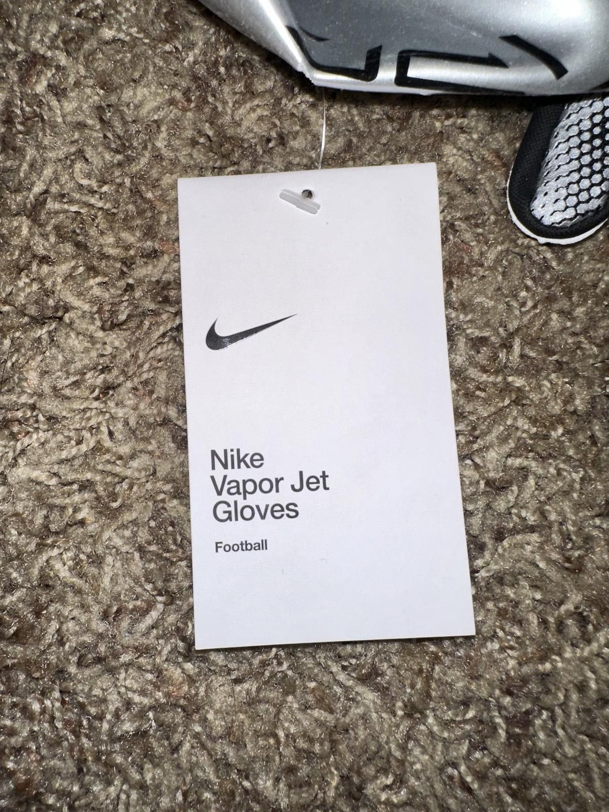 Nike Nike Vapor Jet 7.0 Football Black Silver Gloves Size ONE SIZE - 7 Thumbnail