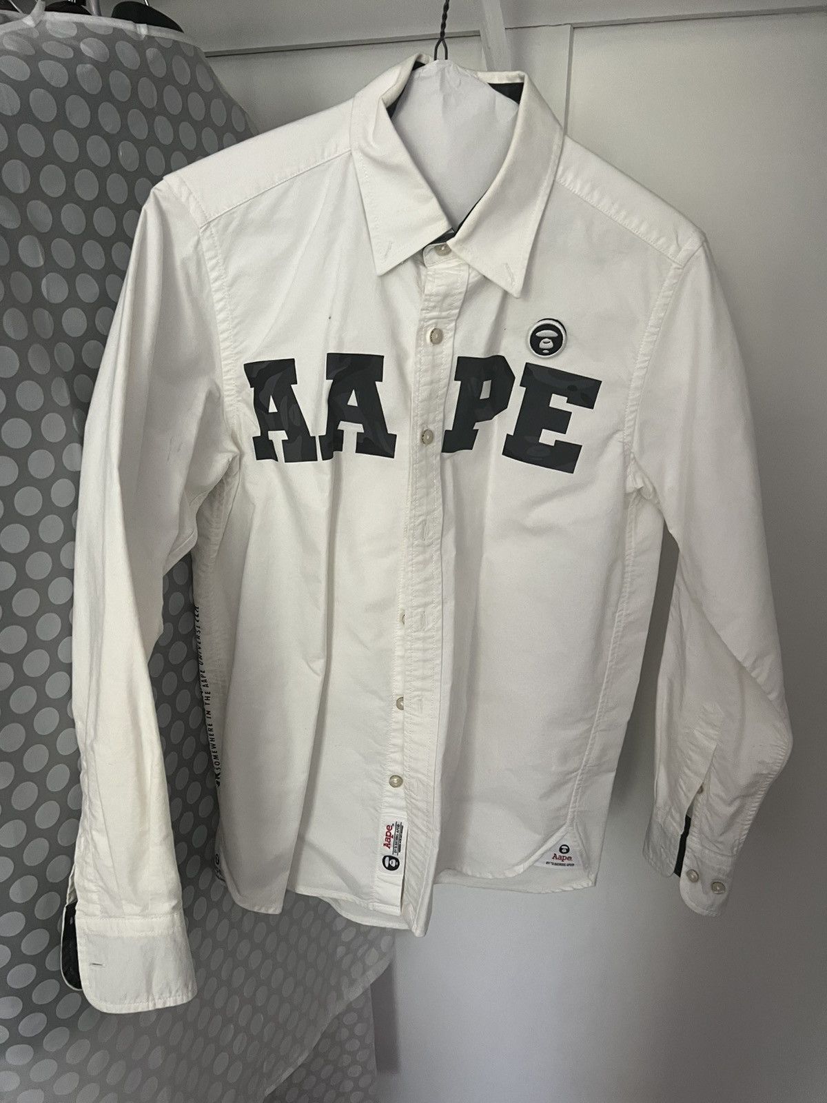 Aape by bathing ape camo letter dress shirt
