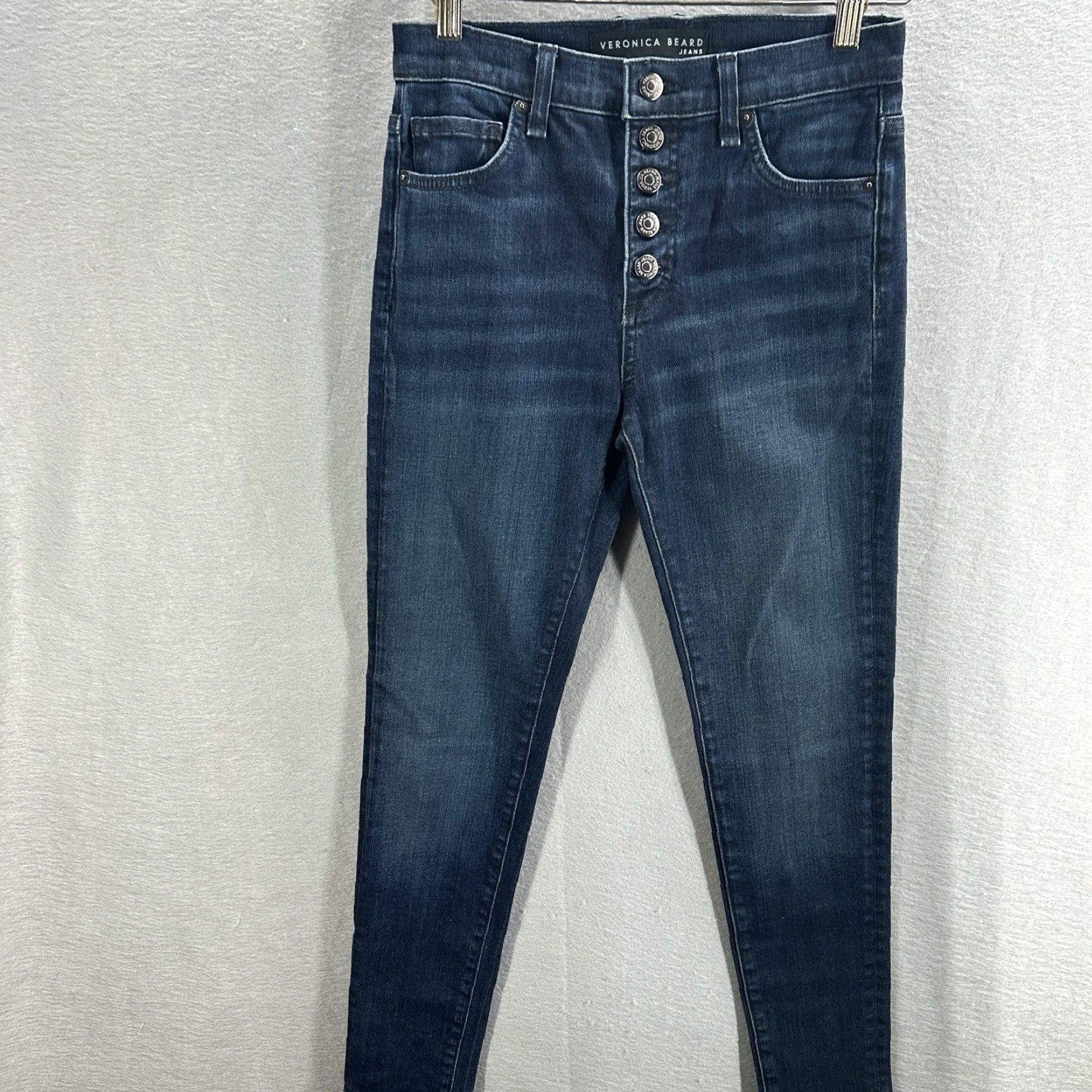 Veronica Beard VERONICA BEARD Debbie Jeans Skinny High Rise Exposed Button Fly 25 Blue Women Size 42" / US 20 - 3 Thumbnail