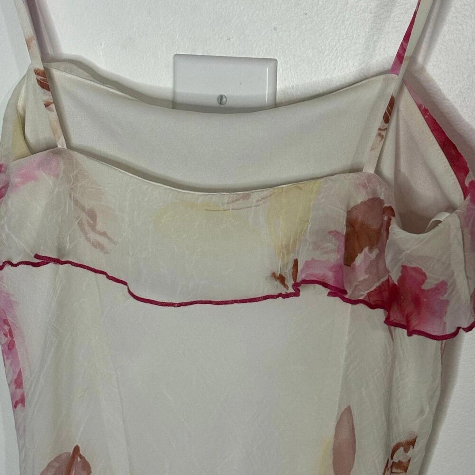 Other Vtg 90s y2k cream pink floral asymmetrical dress jr 9 Size ONE SIZE - 6 Thumbnail