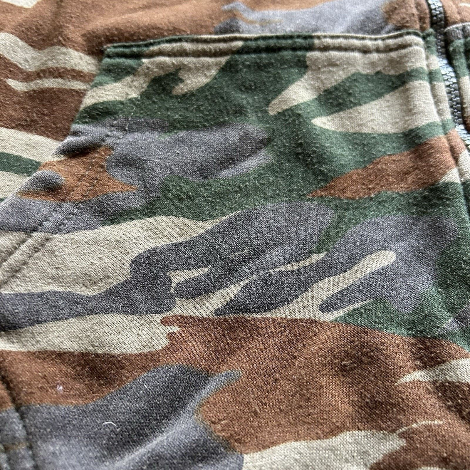 Vintage Vintage Woodland Camo Zip Up Hoodie XL 90s Camouflage Rare Size US XL / EU 56 / 4 - 6 Thumbnail