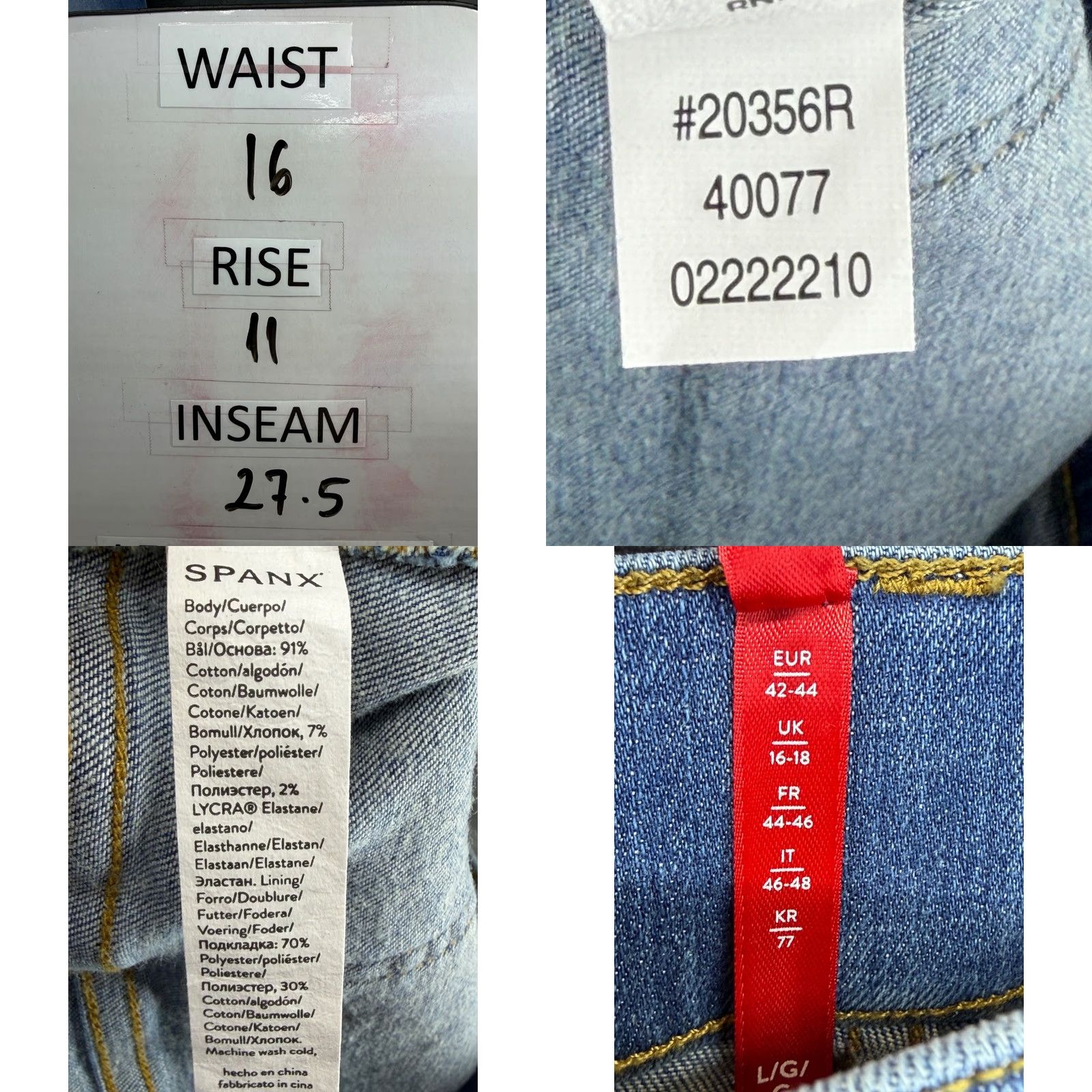 Spanx Spanx Womens Ankle Straight Leg Jeans Vintage Indigo Blue Pull On 20356R Size L Size 36" / US 14 / IT 50 - 8 Thumbnail