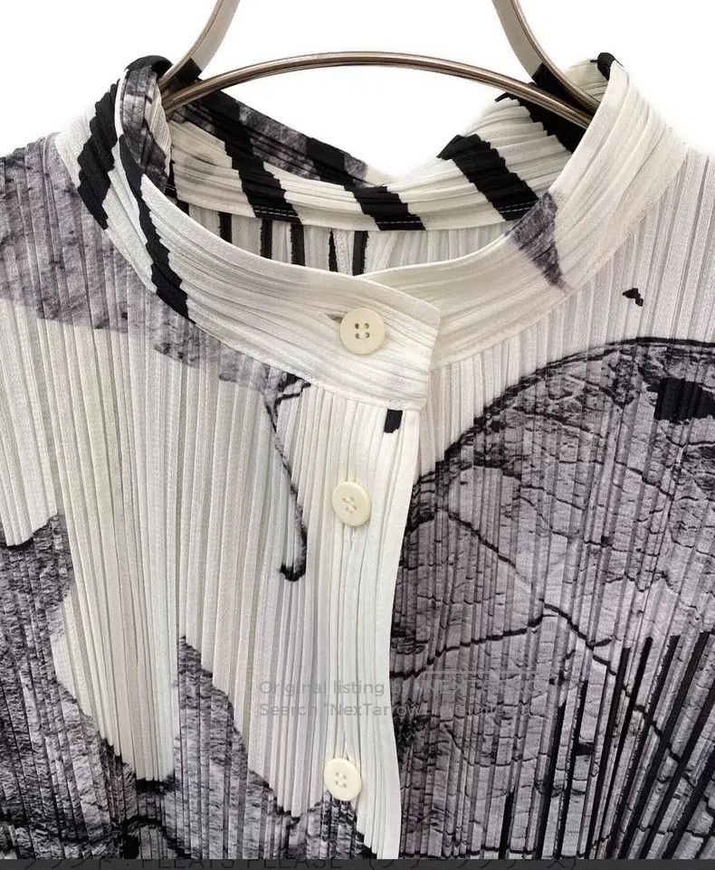 Issey Miyake Issey Miyake Ink Wash Ruched Sleeveless Top Size L / US 10 / IT 46 - 3 Thumbnail