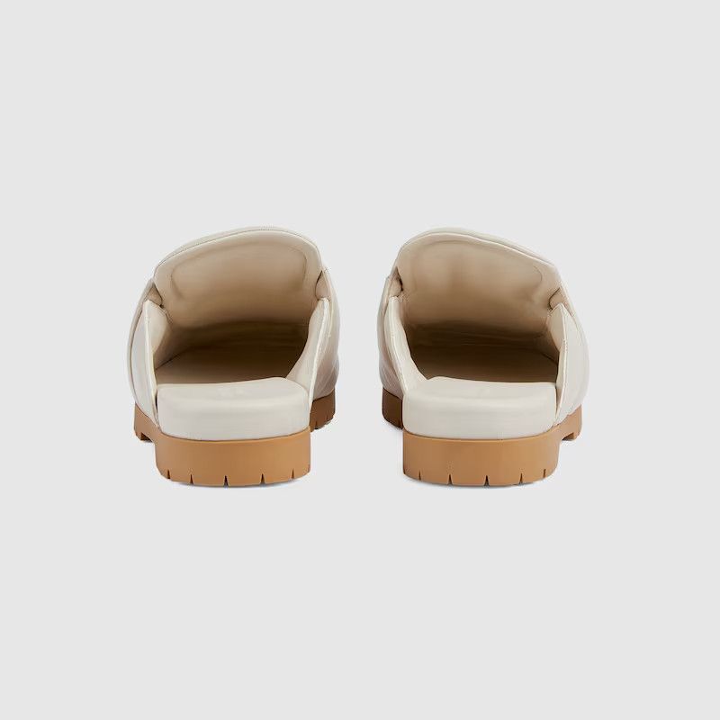 Gucci o1s1wg110425 Women's Mules With Horsebit in Off White Size US 8.5 / IT 38.5 - 3 Thumbnail