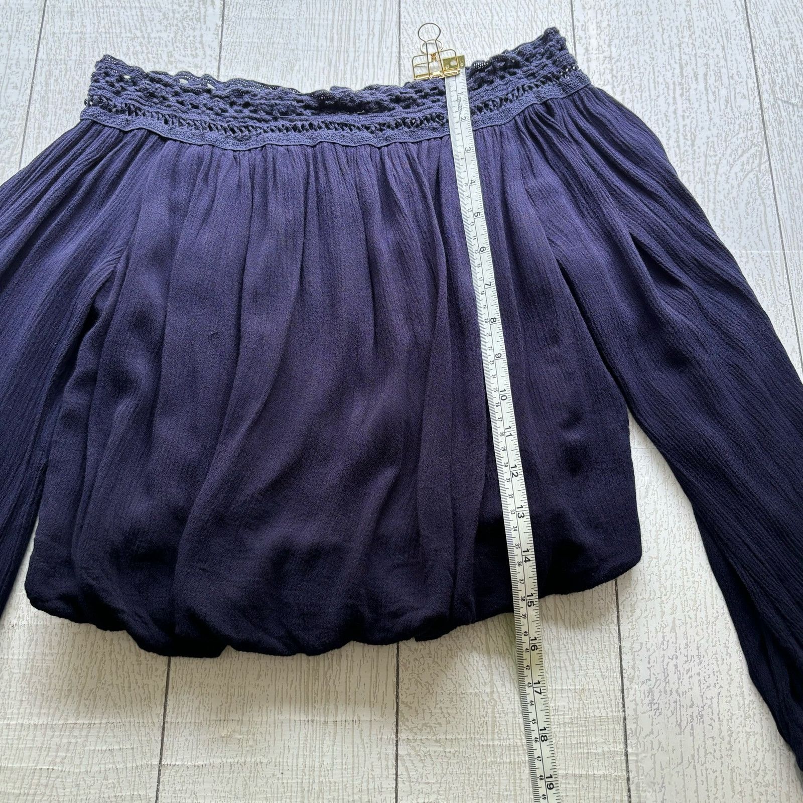 Other Lulus Dark Blue Off-Shoulder Crop Top Size XS Size XS / US 0-2 / IT 36-38 - 2 Thumbnail